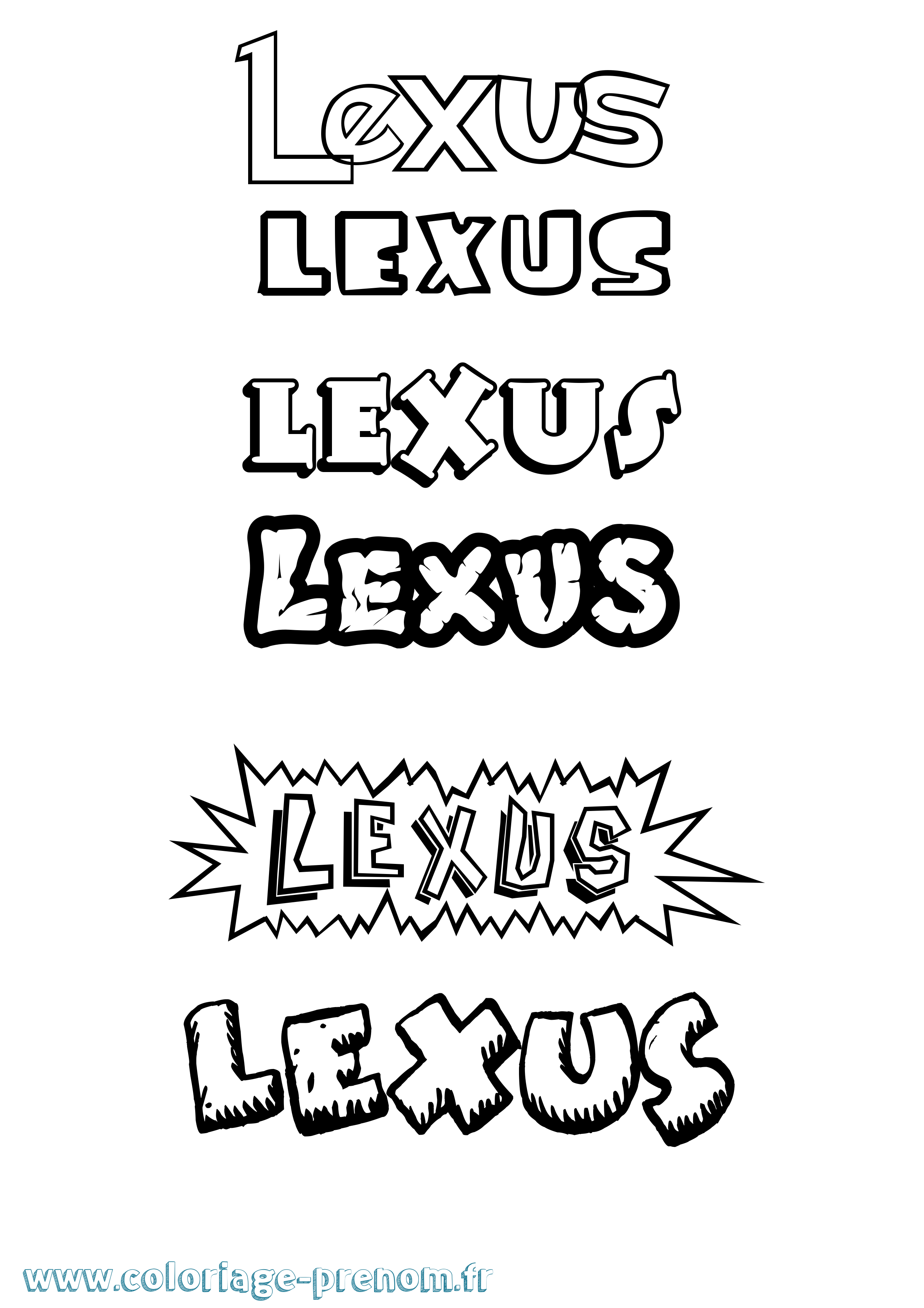 Coloriage Lexus Dessin Animé Coloriage prénom Lexus Dessin Animé