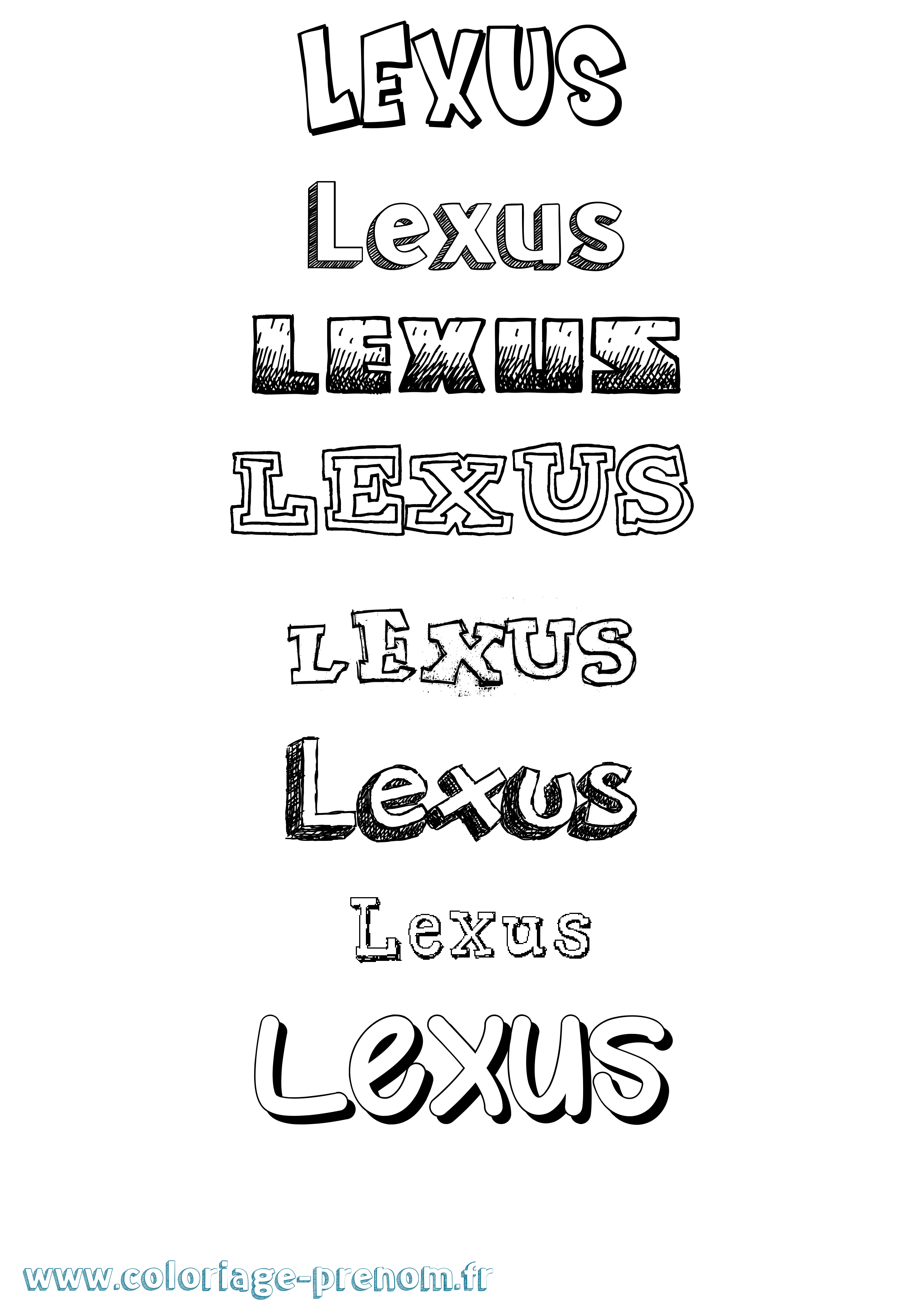 Coloriage Lexus Dessiné Coloriage prénom Lexus Dessiné