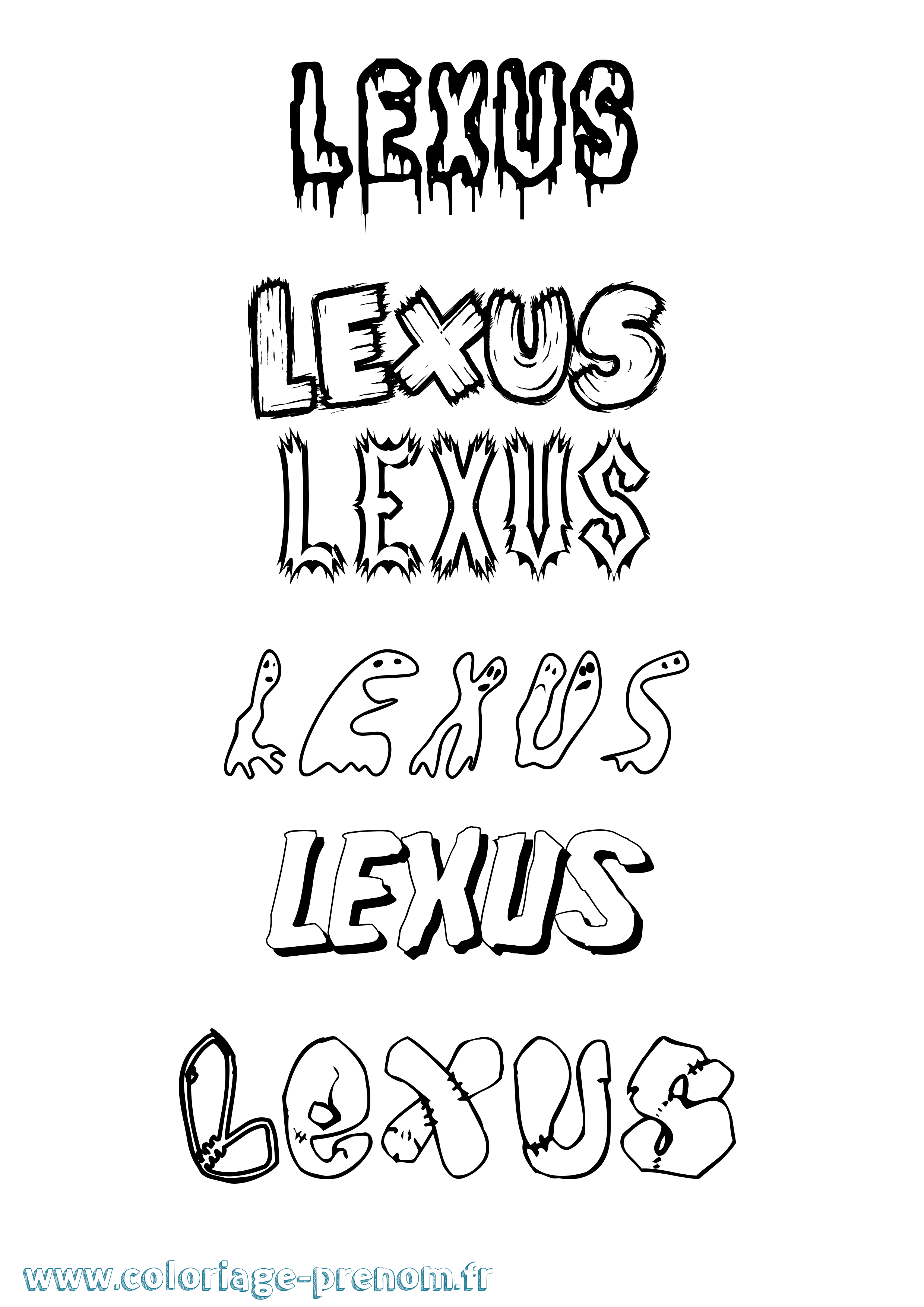 Coloriage Lexus Frisson Coloriage prénom Lexus Frisson