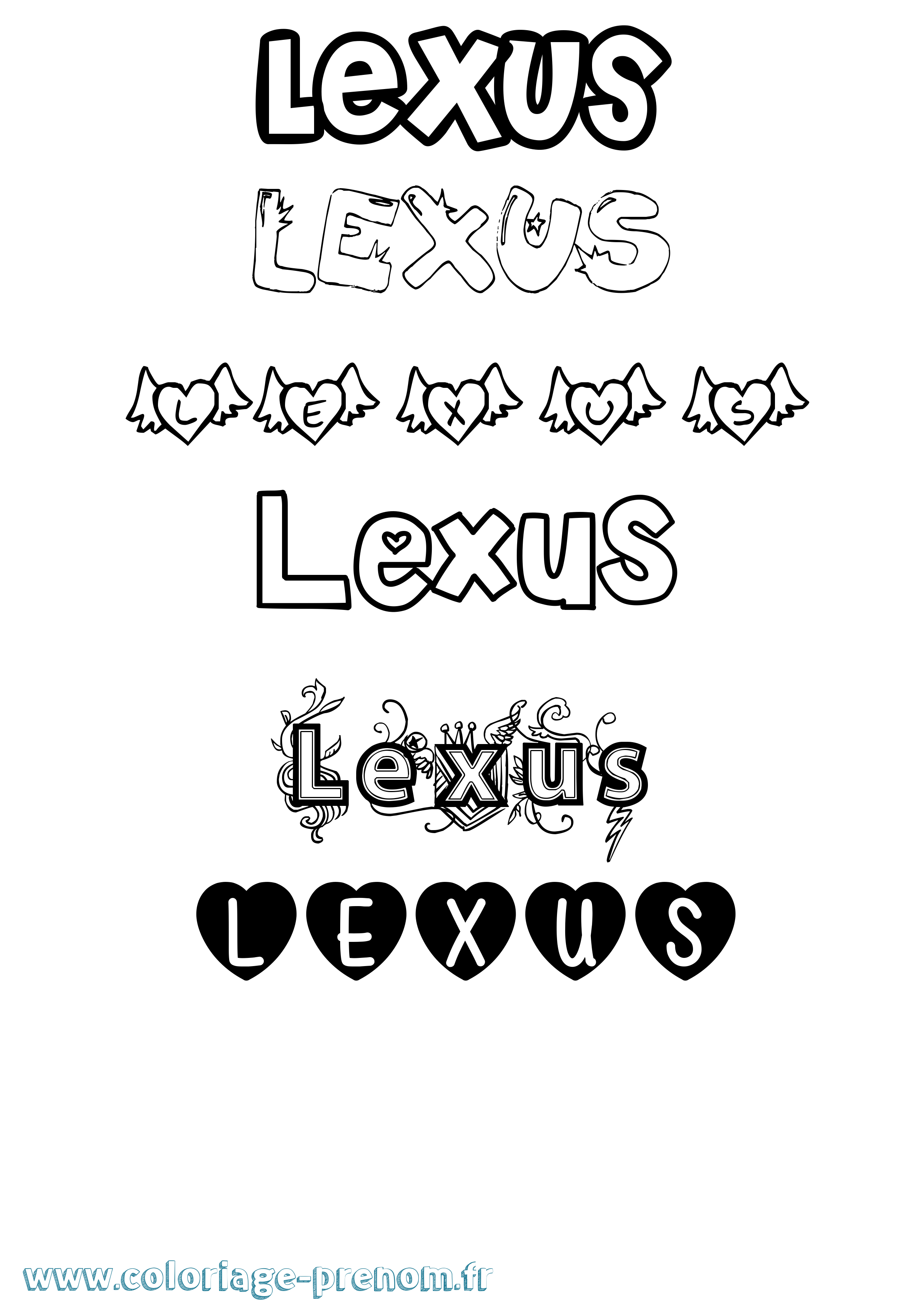 Coloriage Lexus Girly Coloriage prénom Lexus Girly