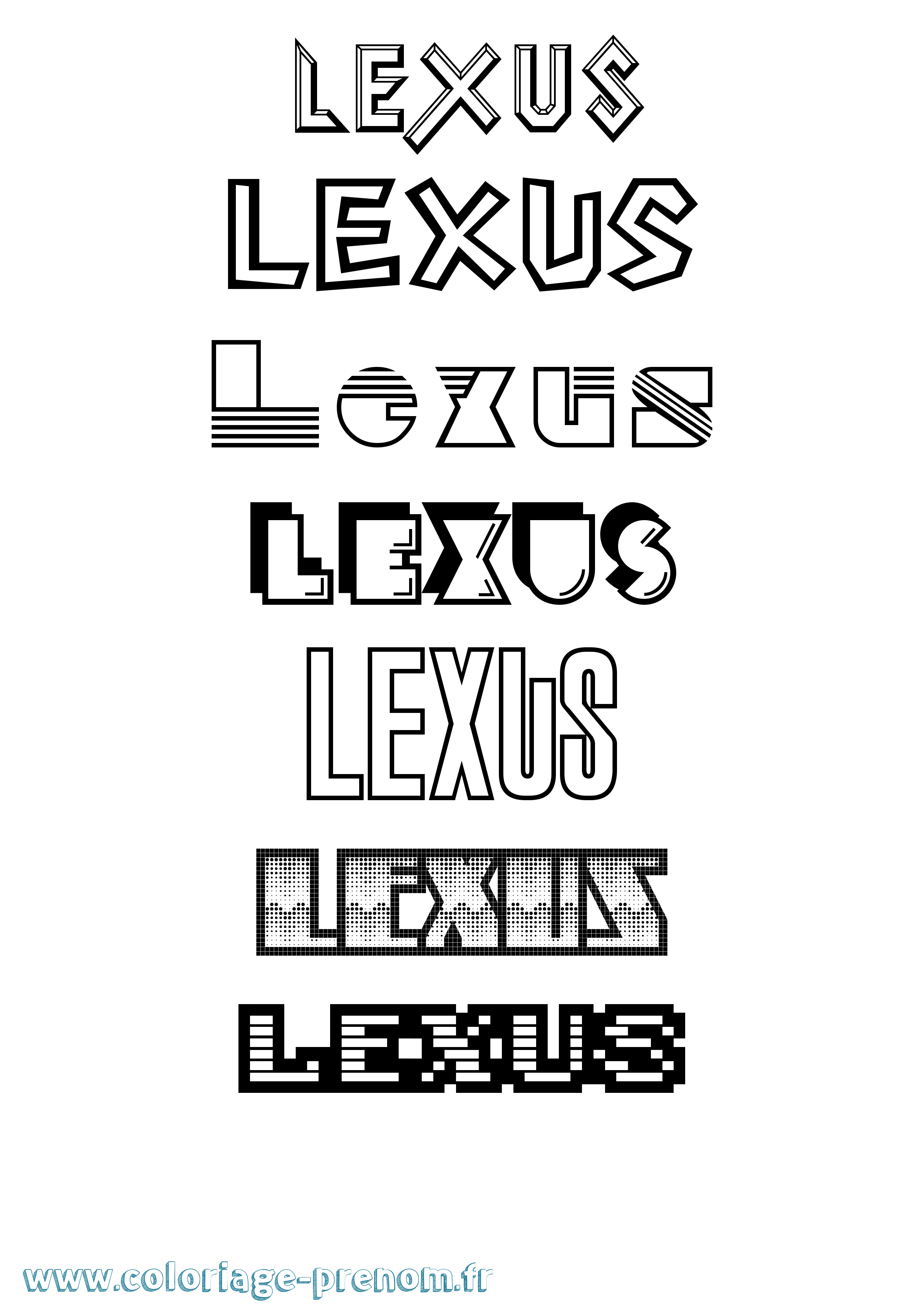 Coloriage Lexus Jeux Vidéos Coloriage prénom Lexus Jeux Vidéos