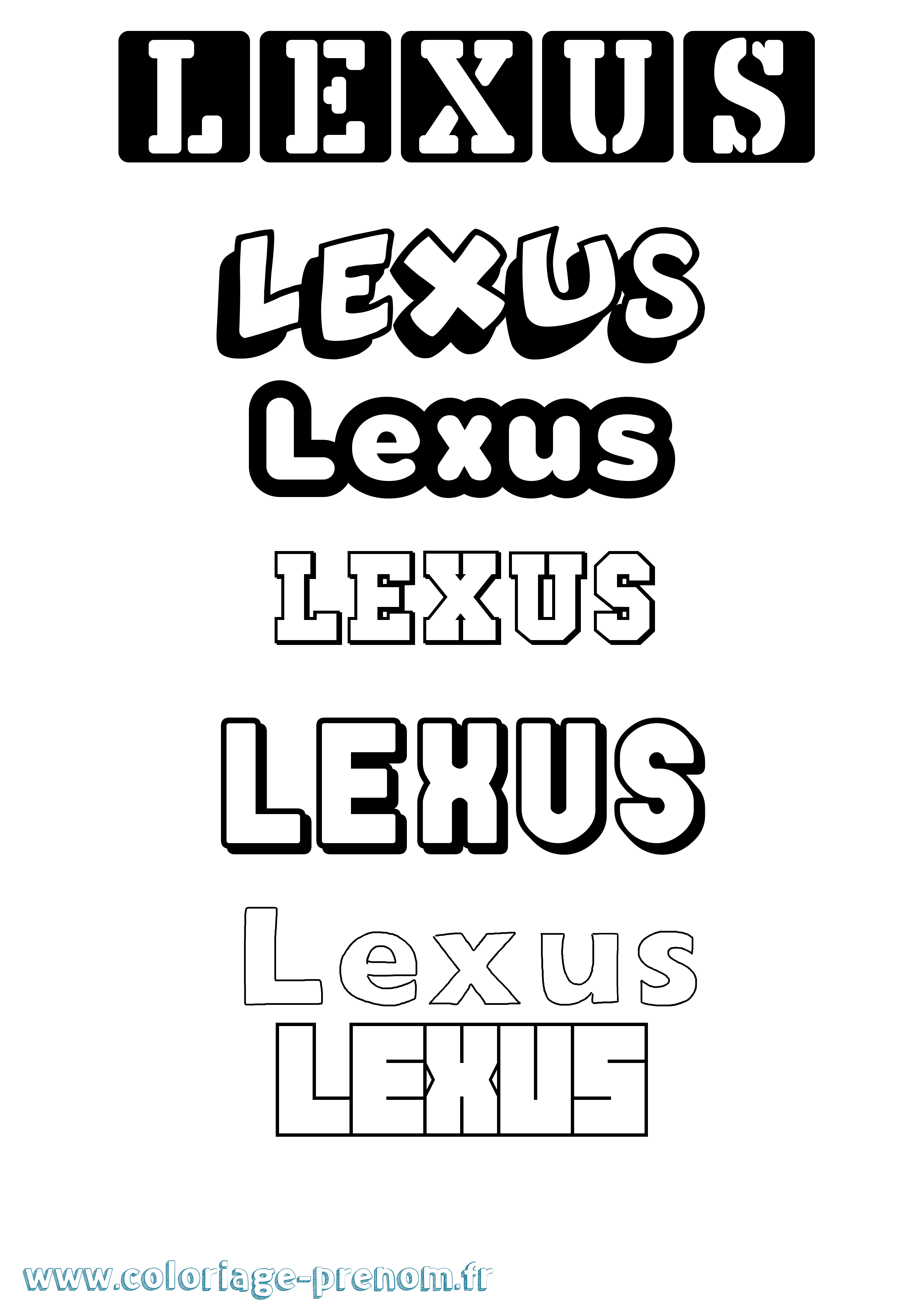 Coloriage Lexus Simple Coloriage prénom Lexus Simple