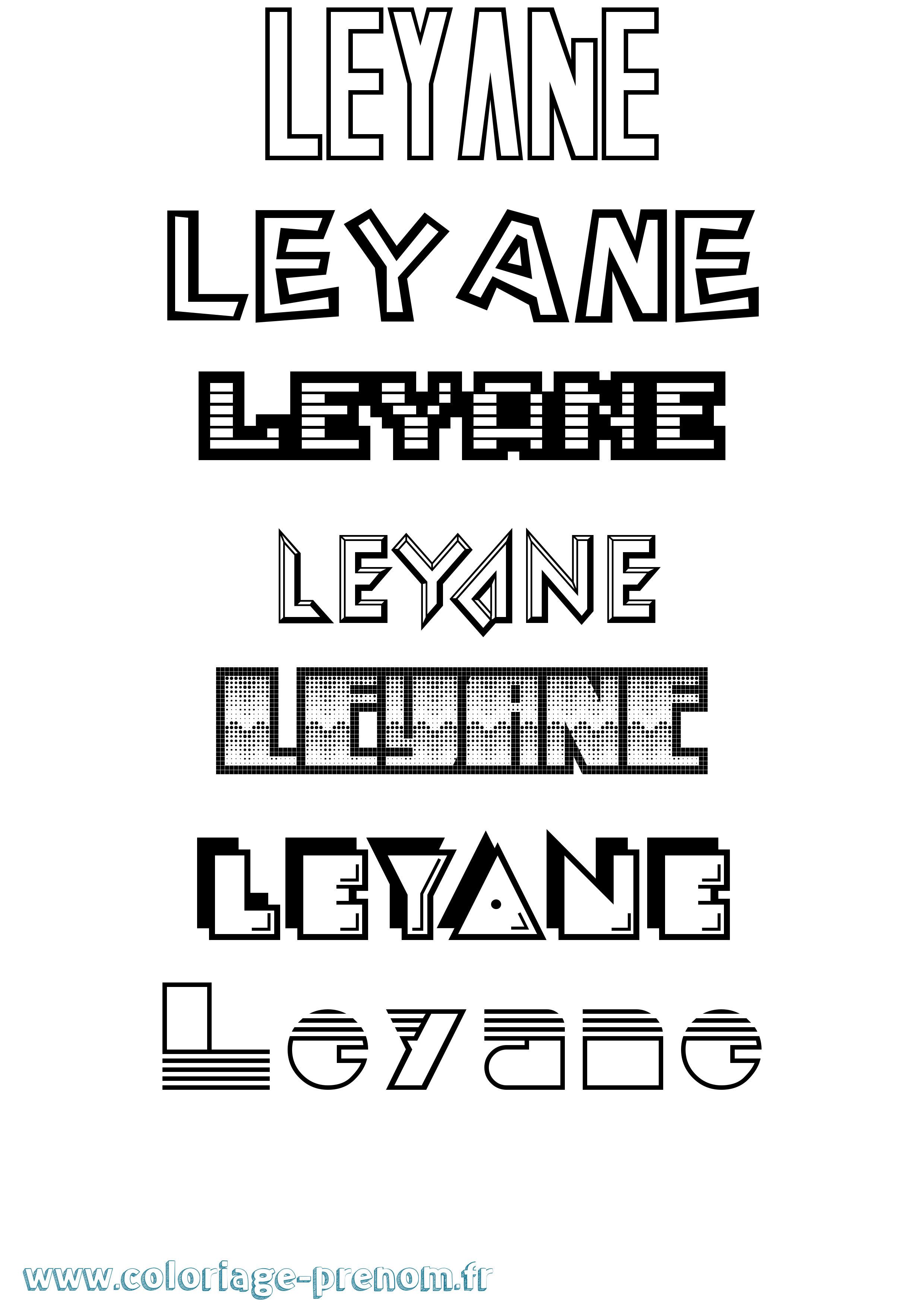 Coloriage prénom Leyane Jeux Vidéos