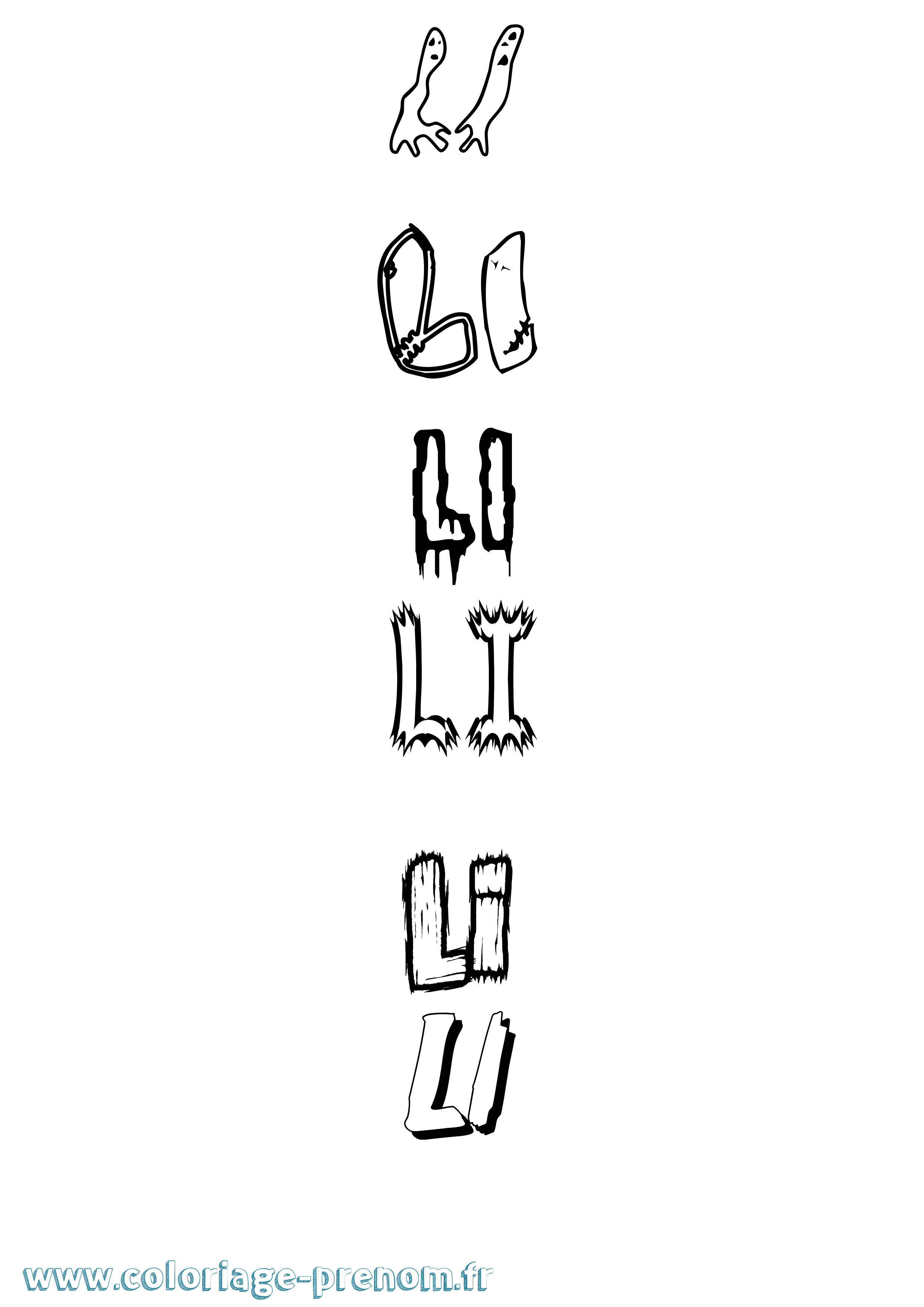 Coloriage Li Frisson Coloriage prénom Li Frisson