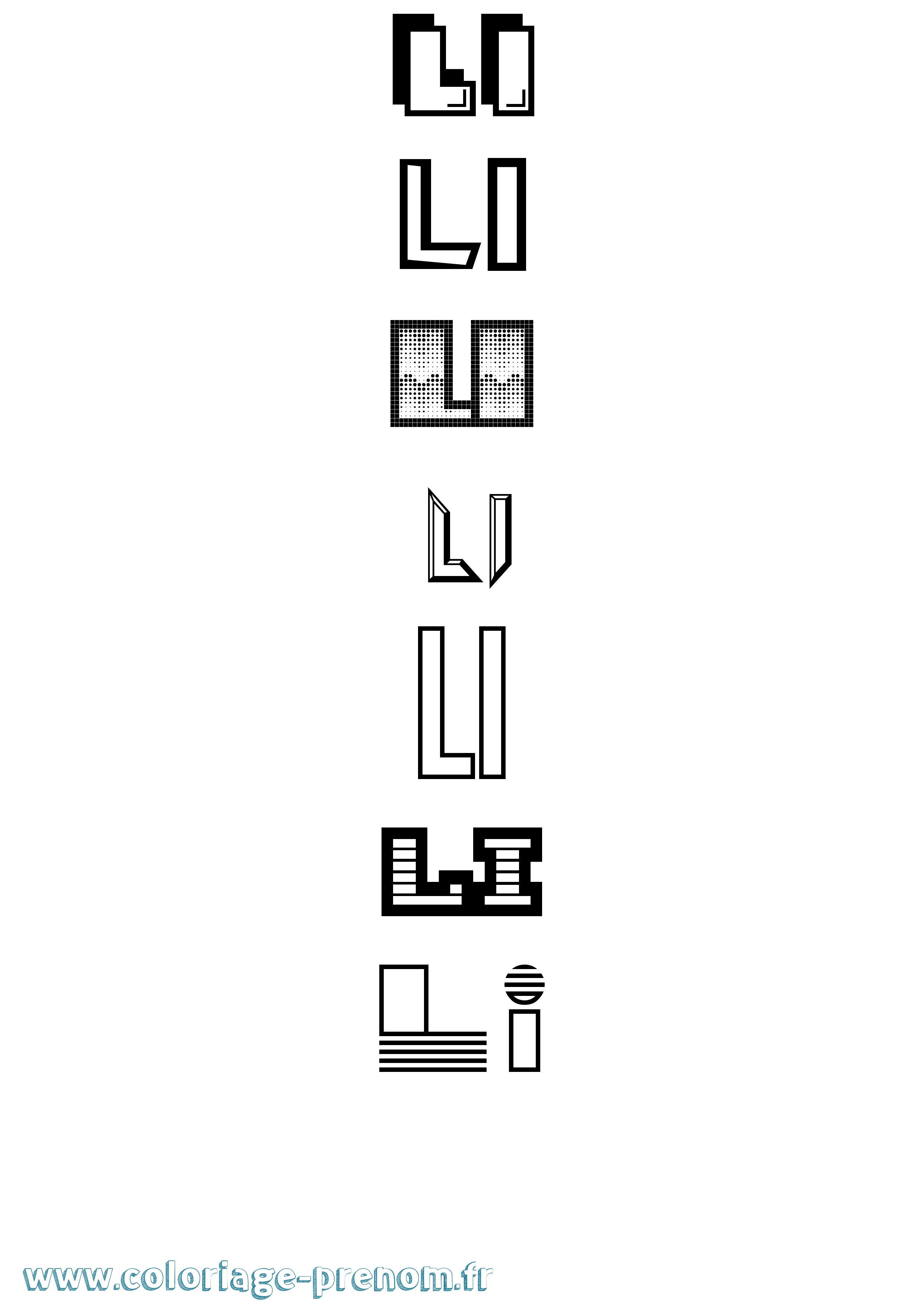 Coloriage Li Jeux Vidéos Coloriage prénom Li Jeux Vidéos