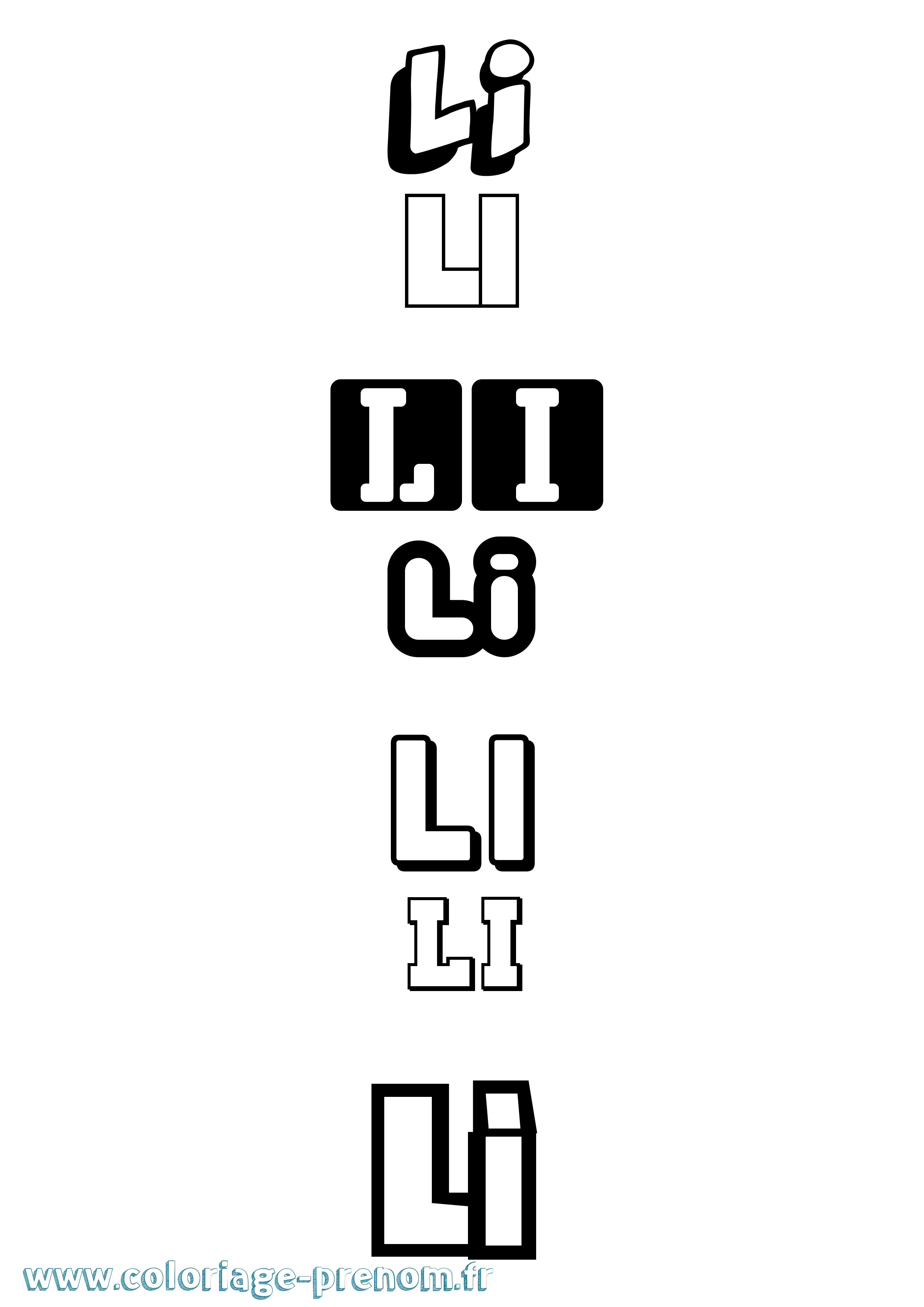 Coloriage Li Simple Coloriage prénom Li Simple