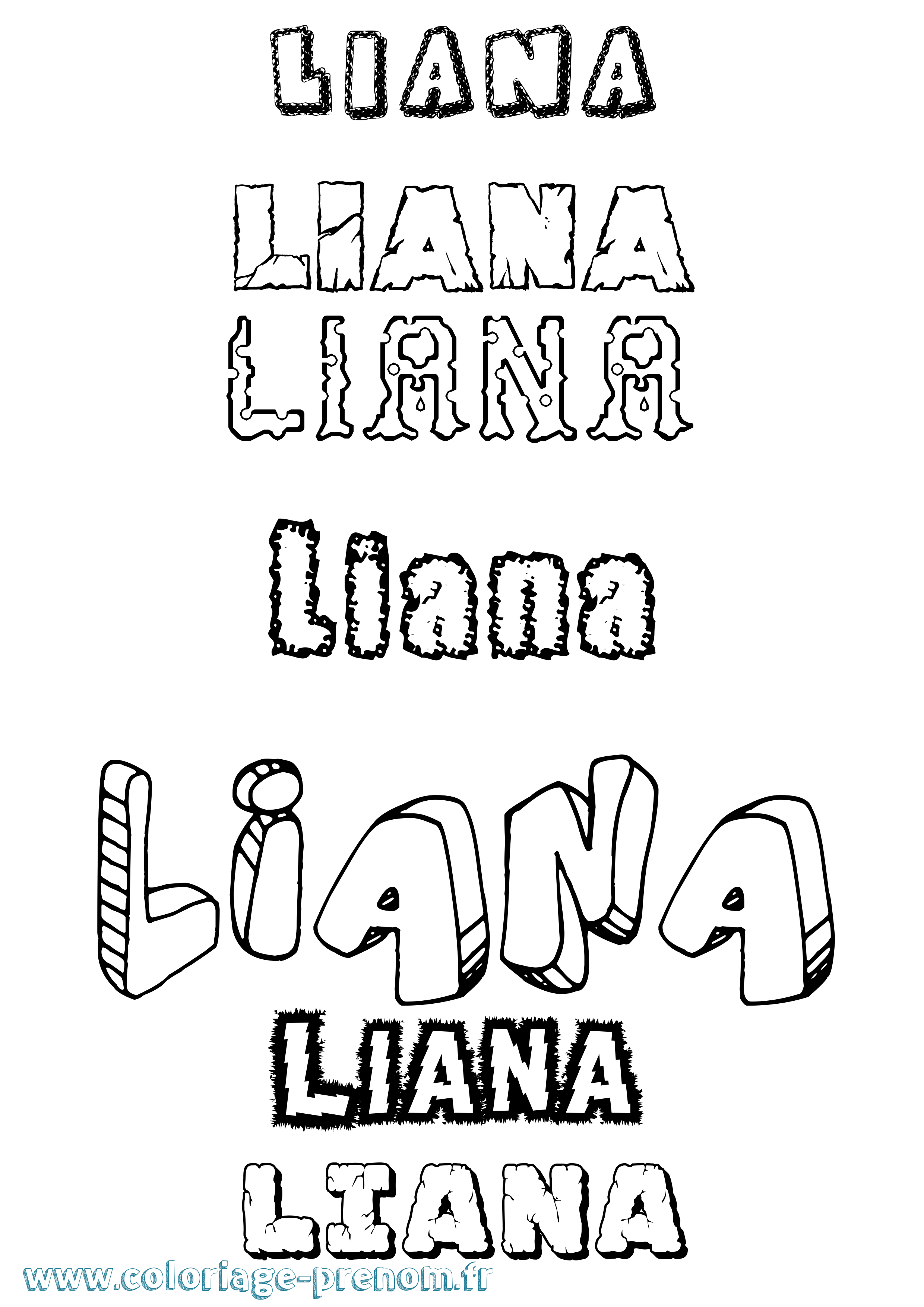 Coloriage prénom Liana