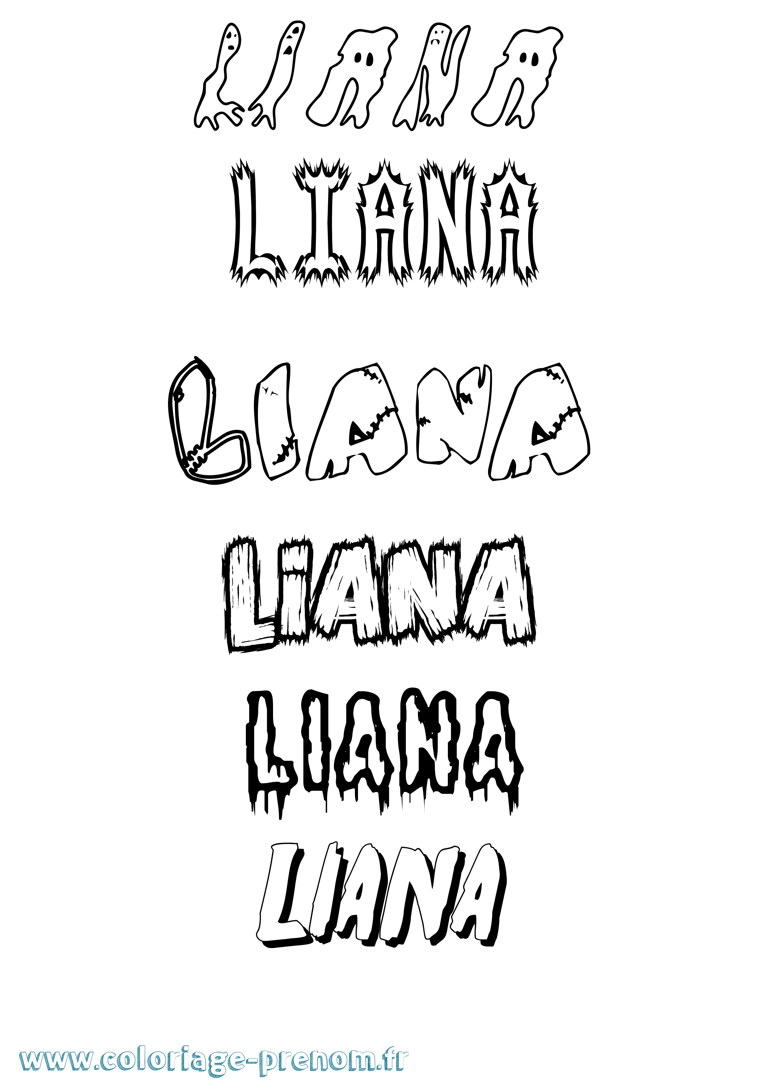 Coloriage Liana Frisson Coloriage prénom Liana Frisson