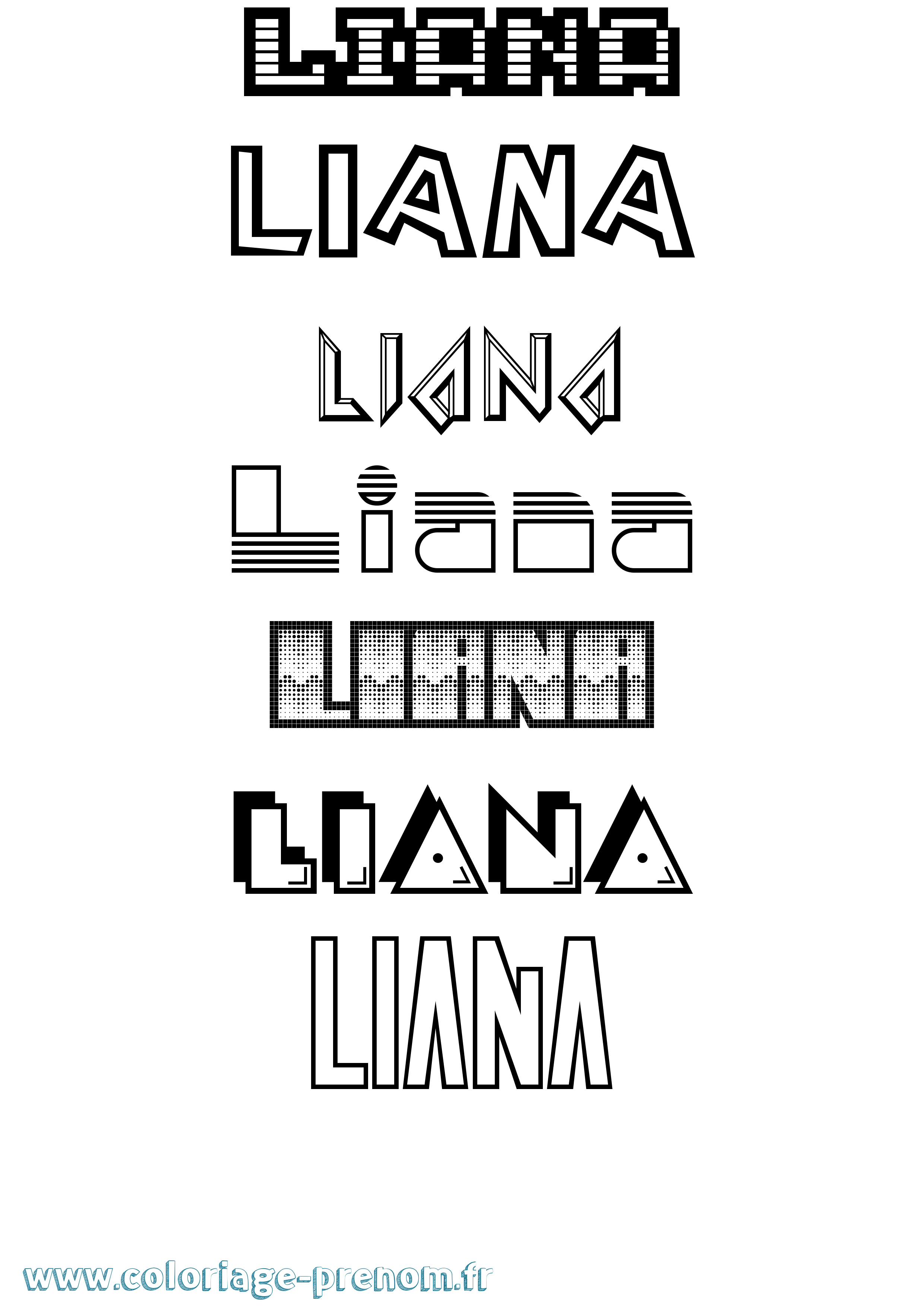 Coloriage Liana Jeux Vidéos Coloriage prénom Liana Jeux Vidéos