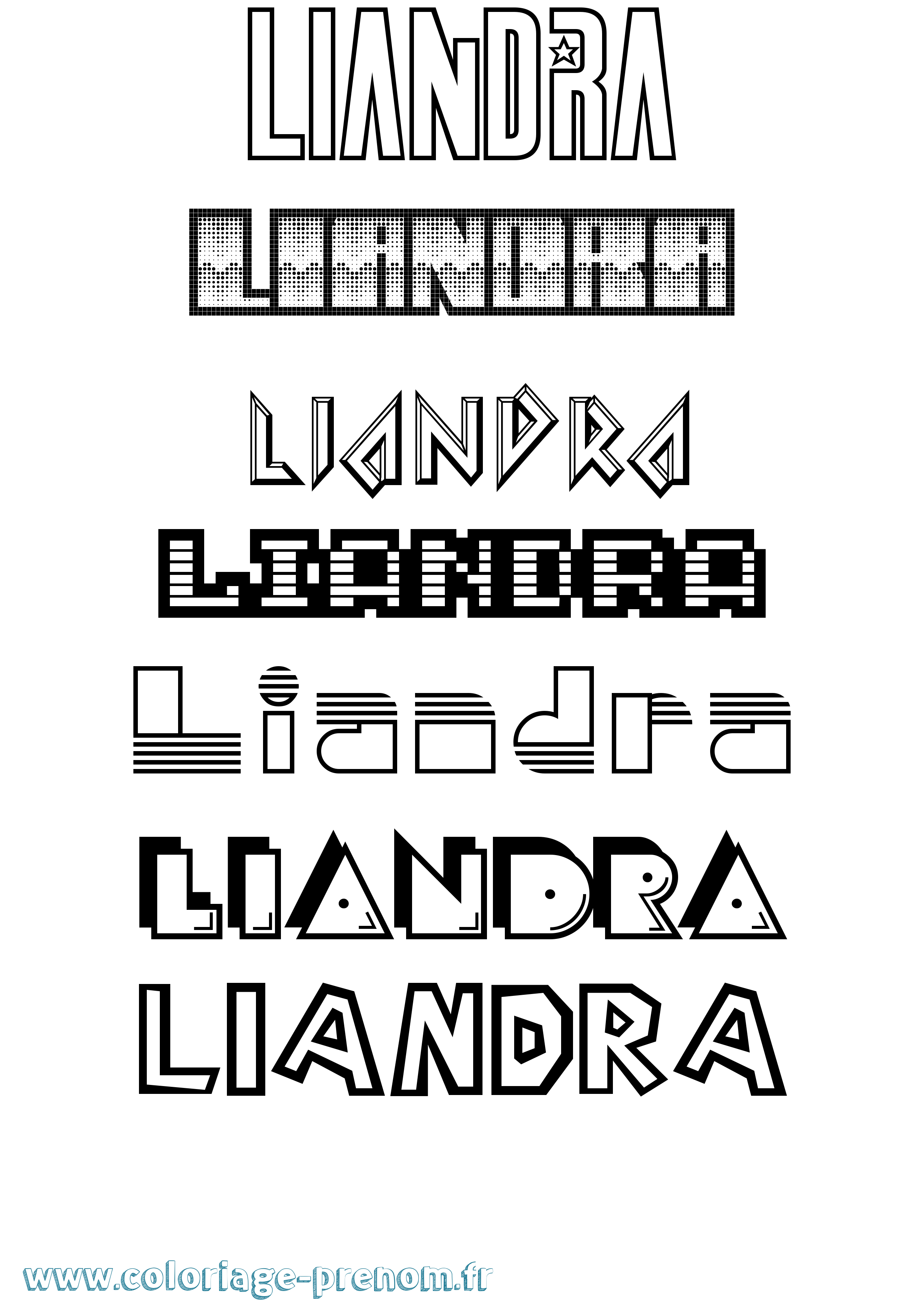 Coloriage prénom Liandra Jeux Vidéos
