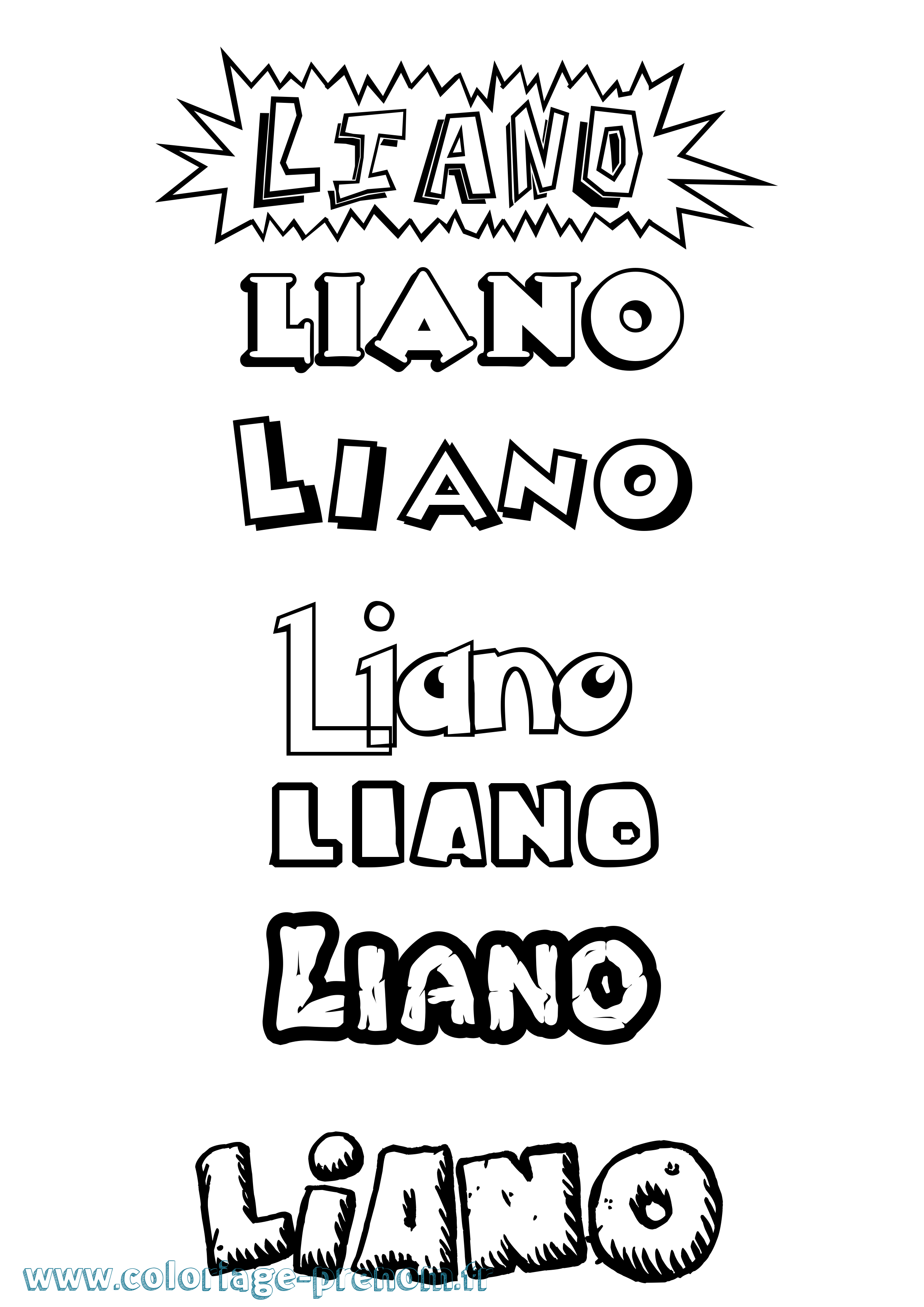 Coloriage prénom Liano Dessin Animé