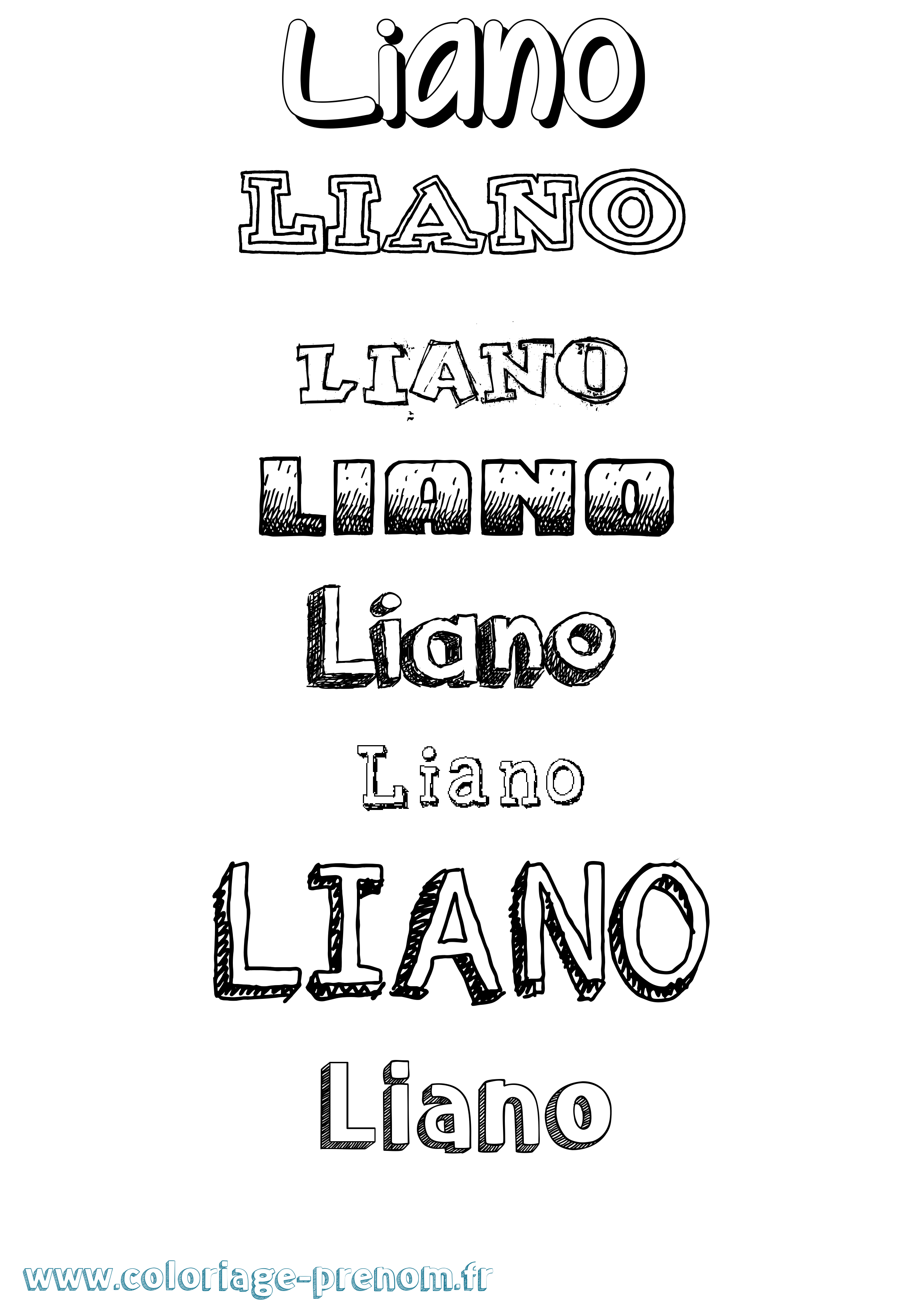 Coloriage prénom Liano Dessiné