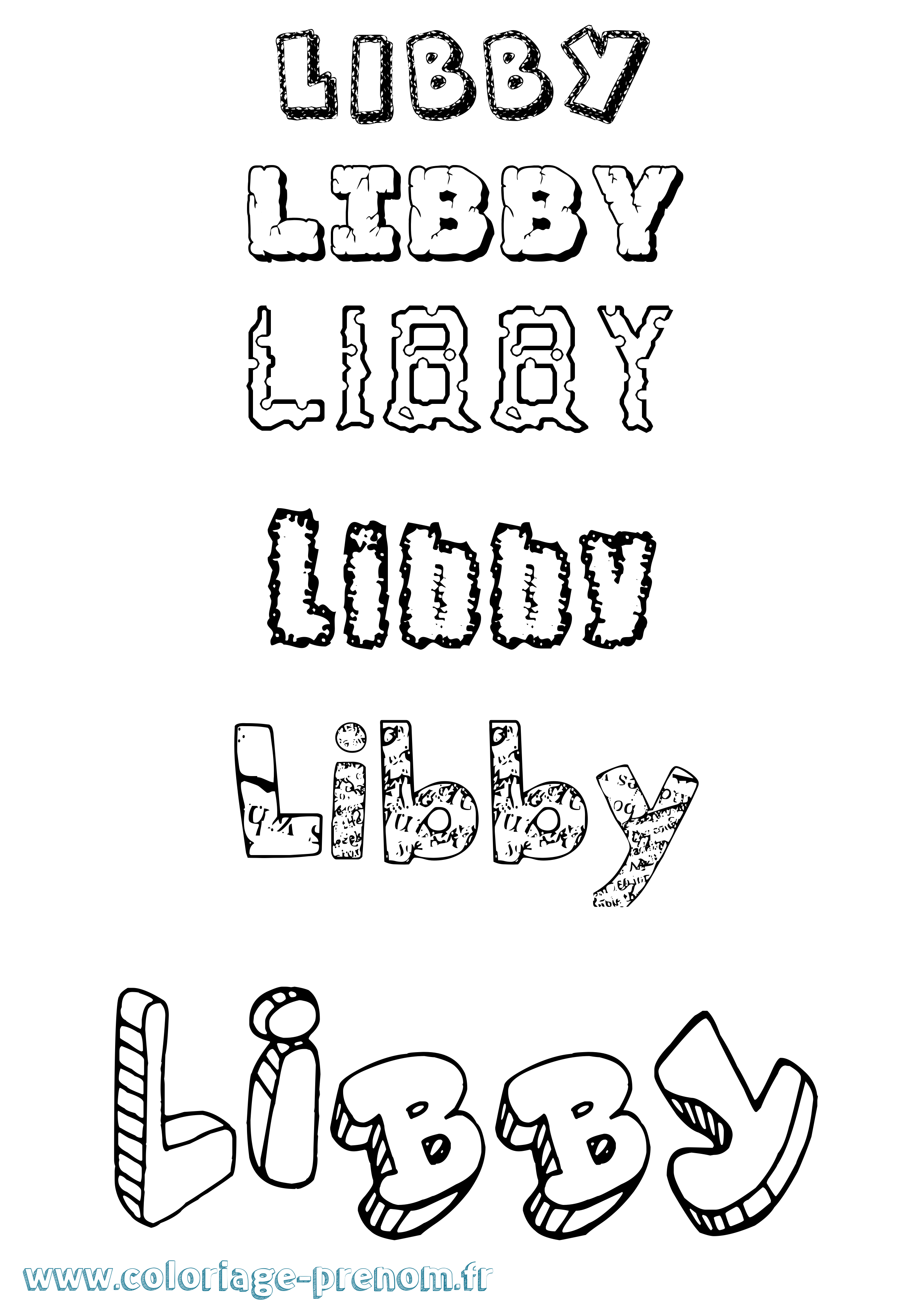 Coloriage prénom Libby Destructuré