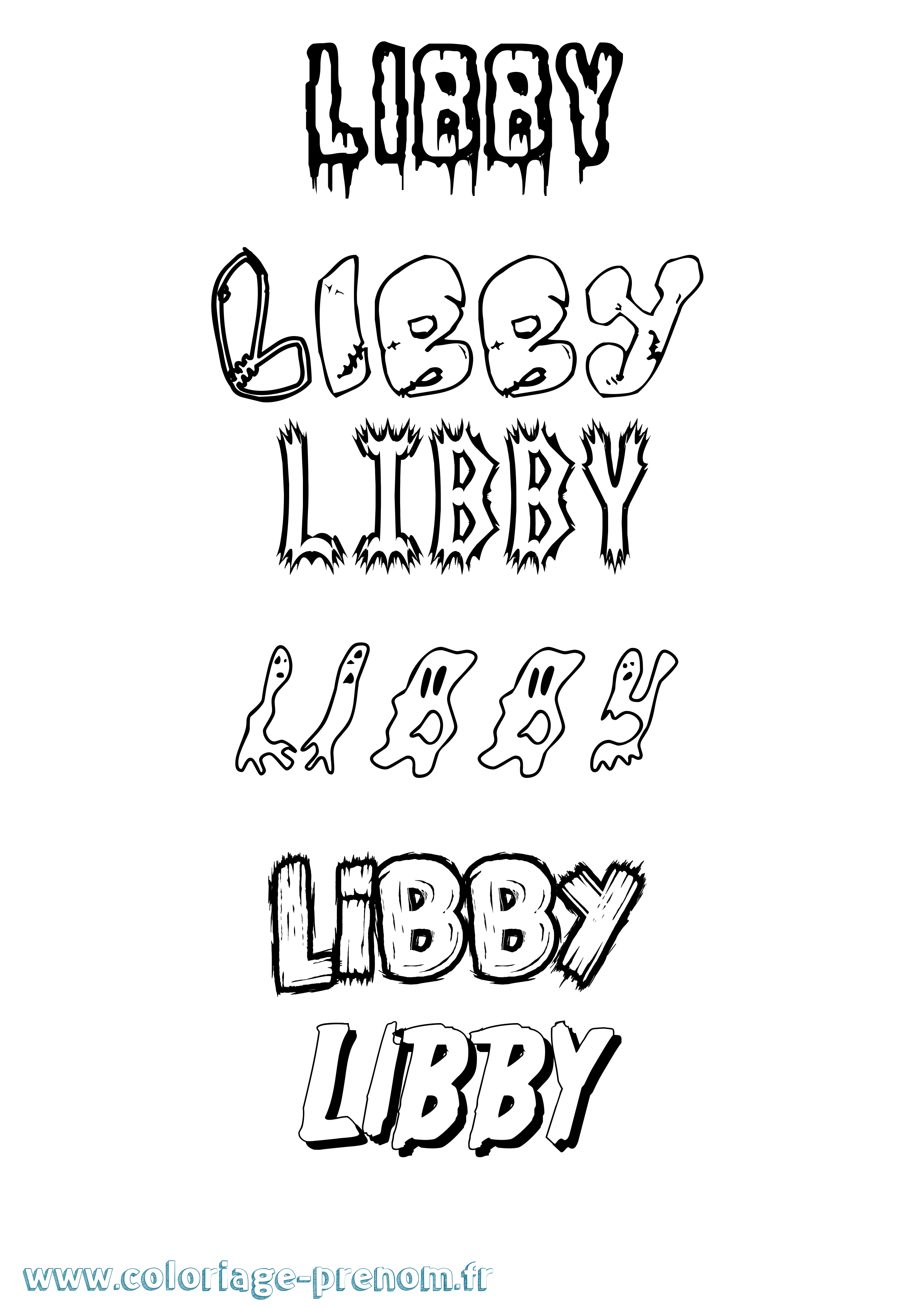Coloriage prénom Libby Frisson