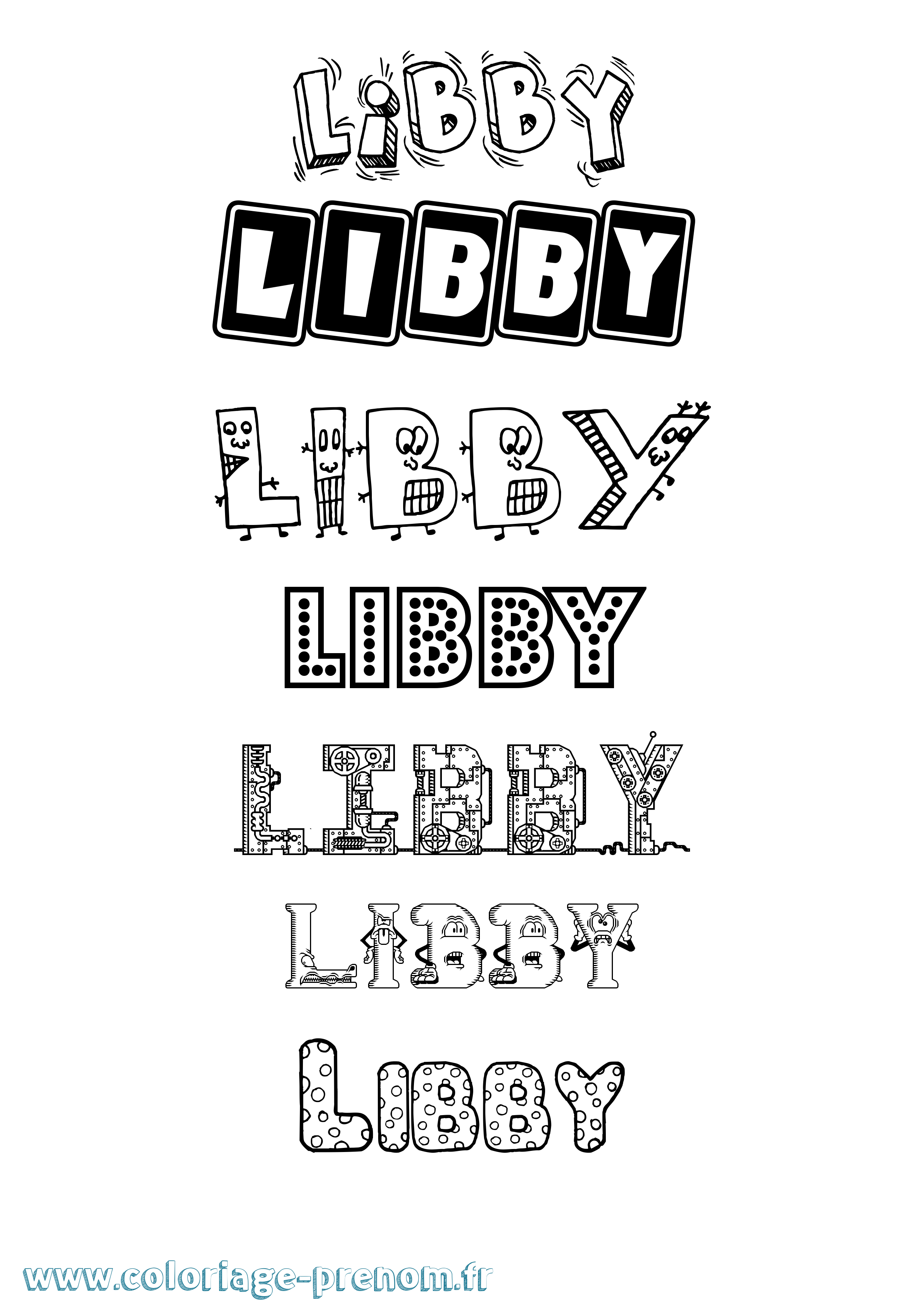 Coloriage prénom Libby Fun