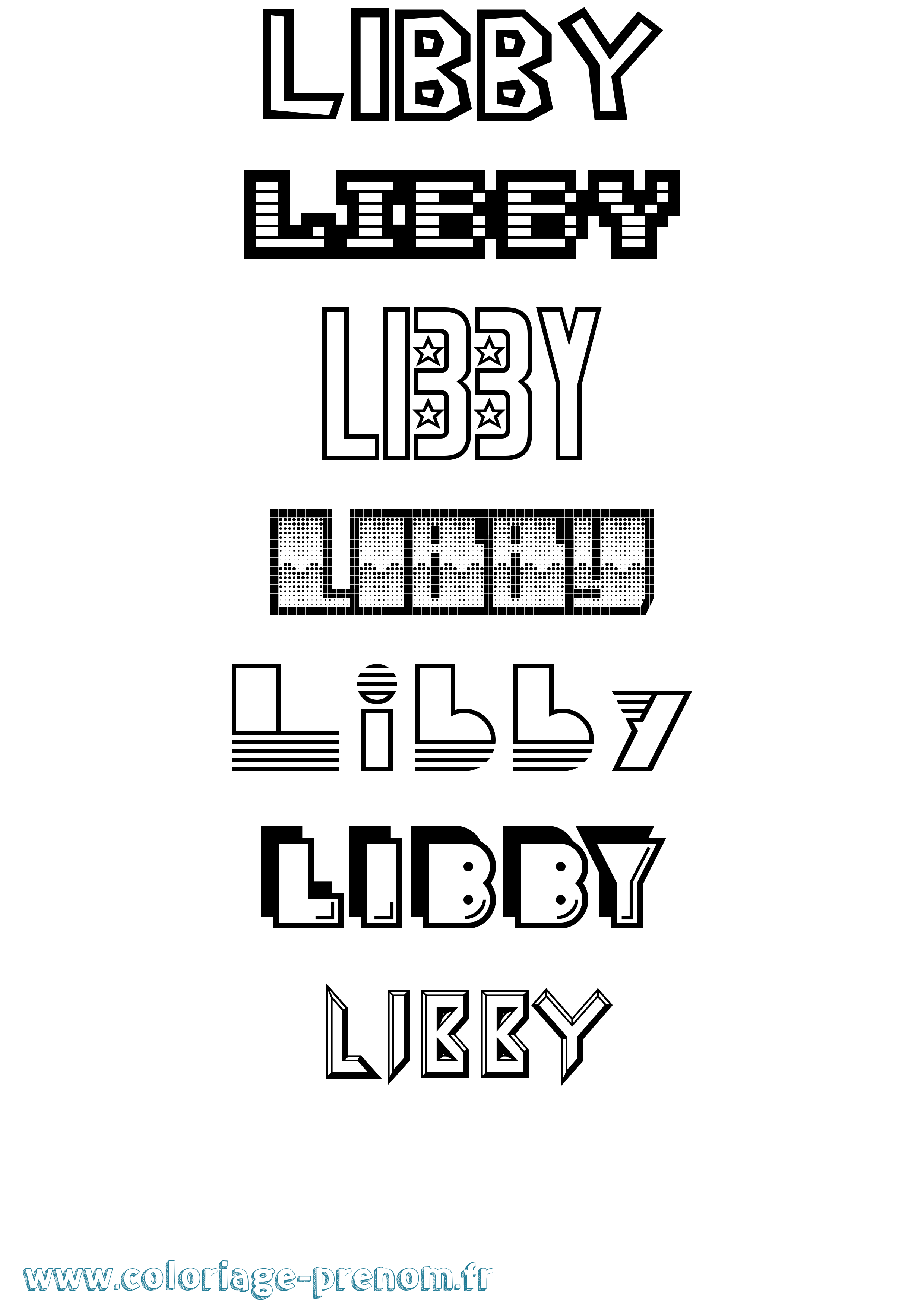 Coloriage prénom Libby Jeux Vidéos