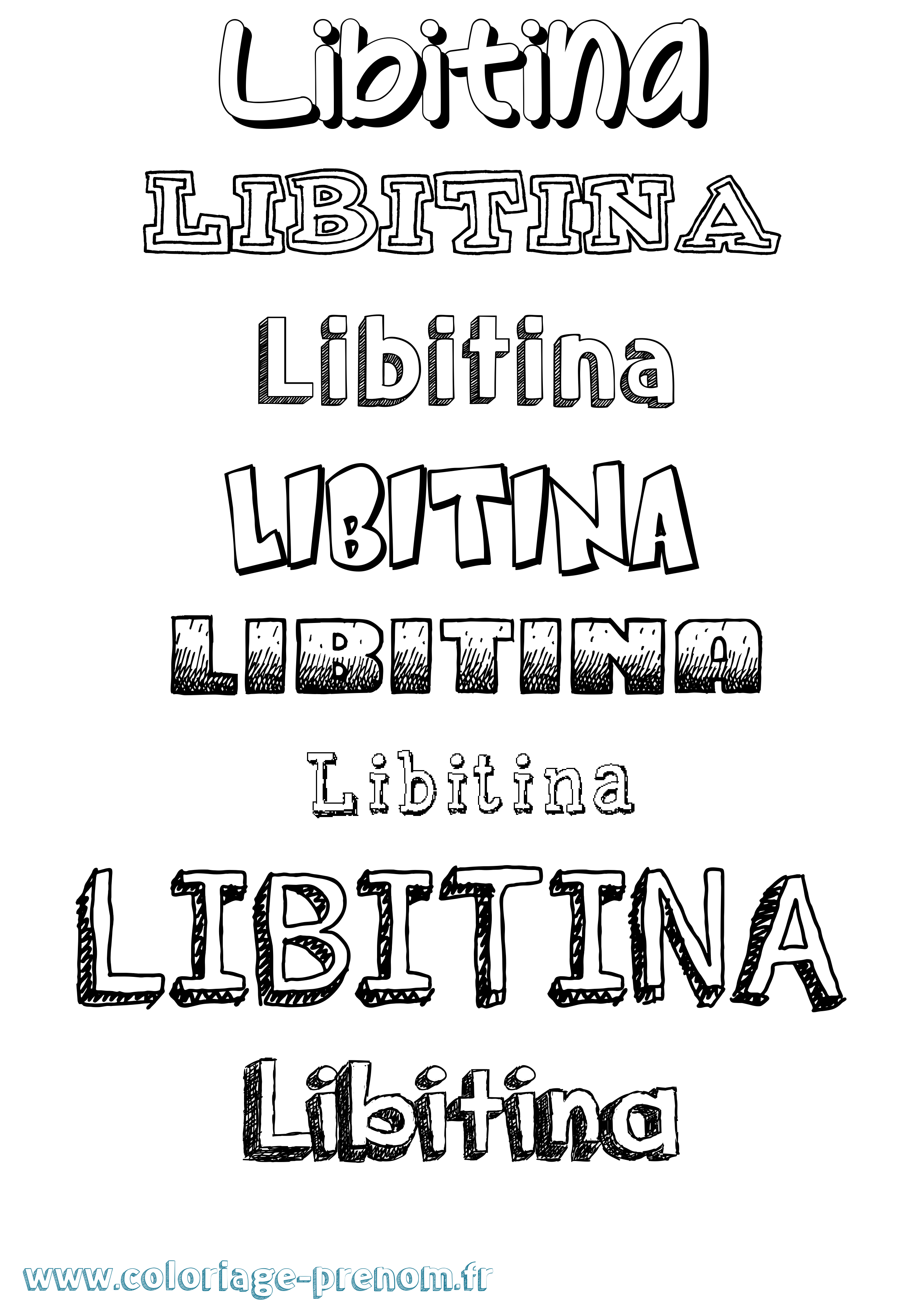 Coloriage prénom Libitina Dessiné
