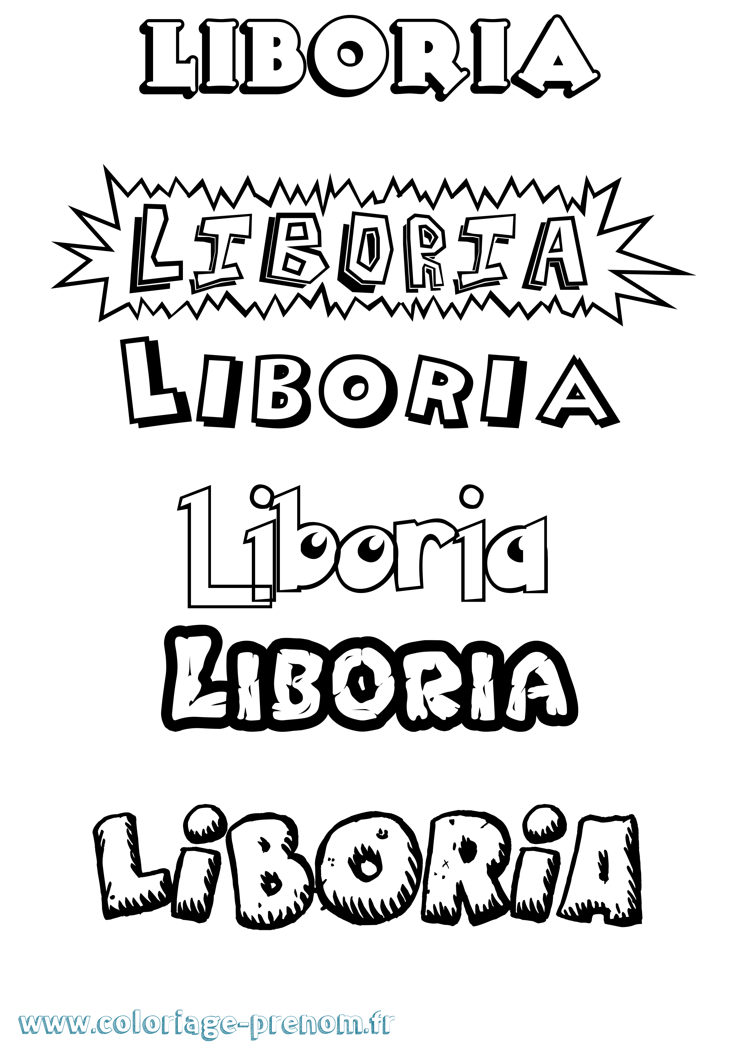 Coloriage prénom Liboria Dessin Animé