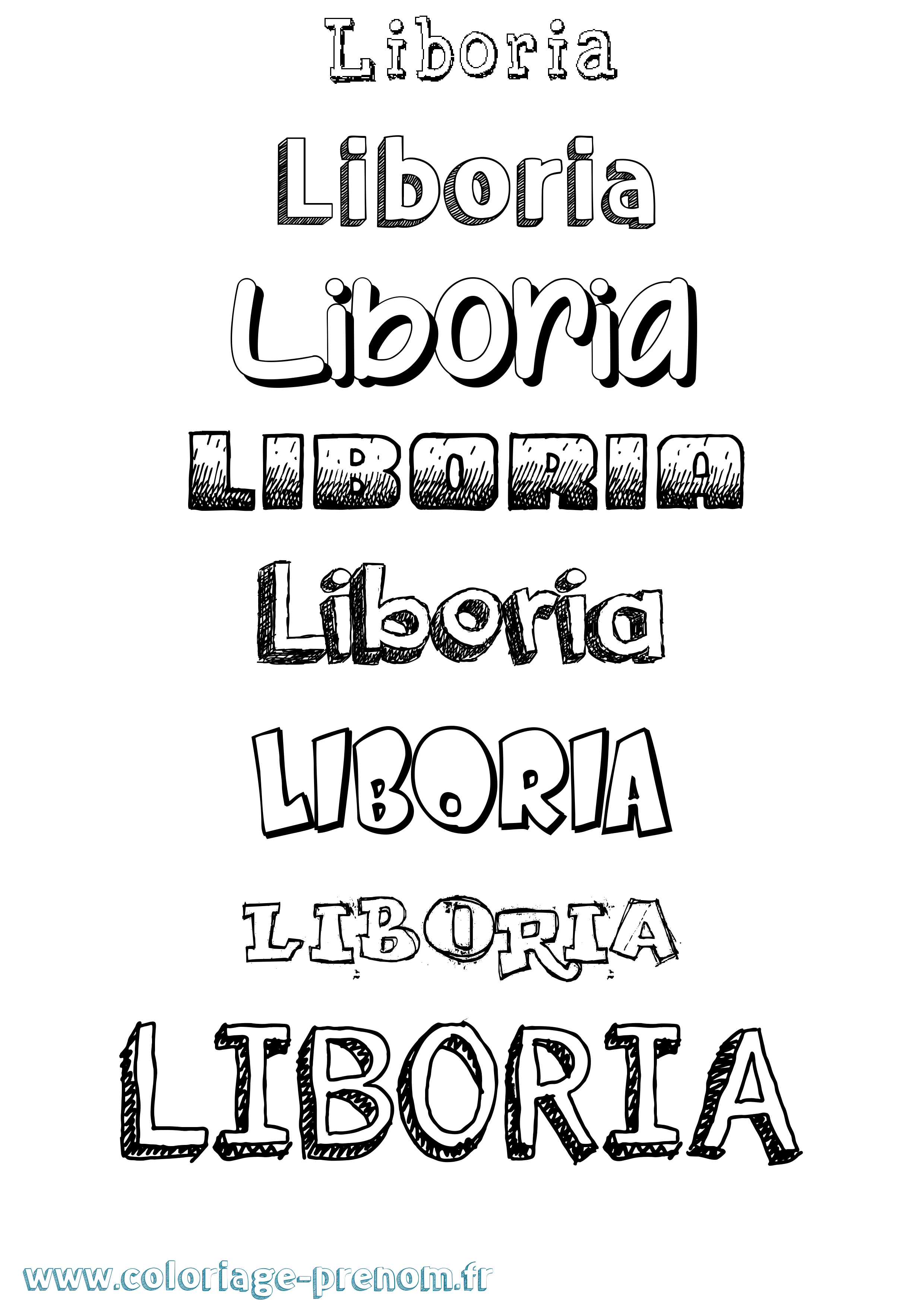 Coloriage prénom Liboria Dessiné