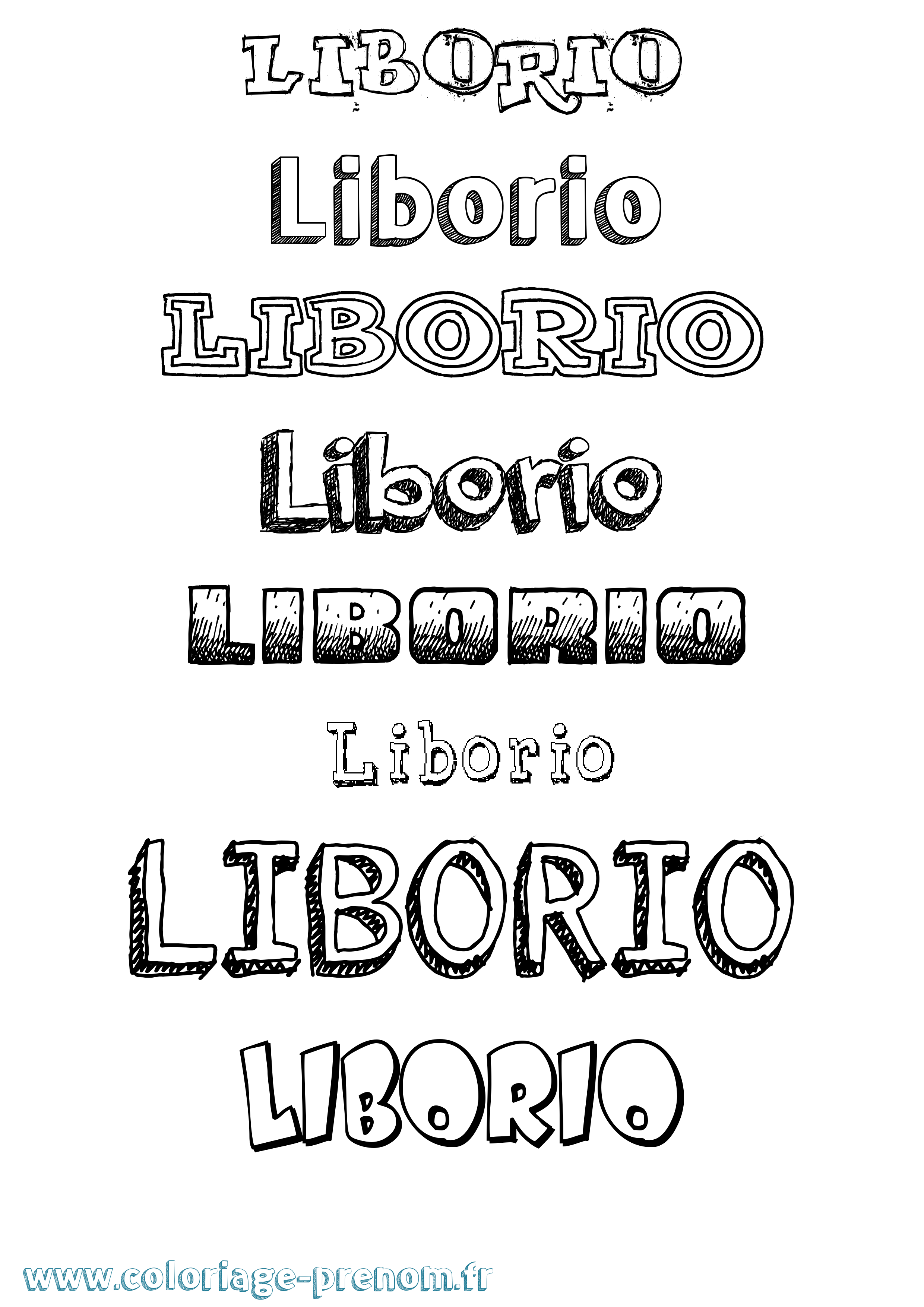 Coloriage prénom Liborio Dessiné