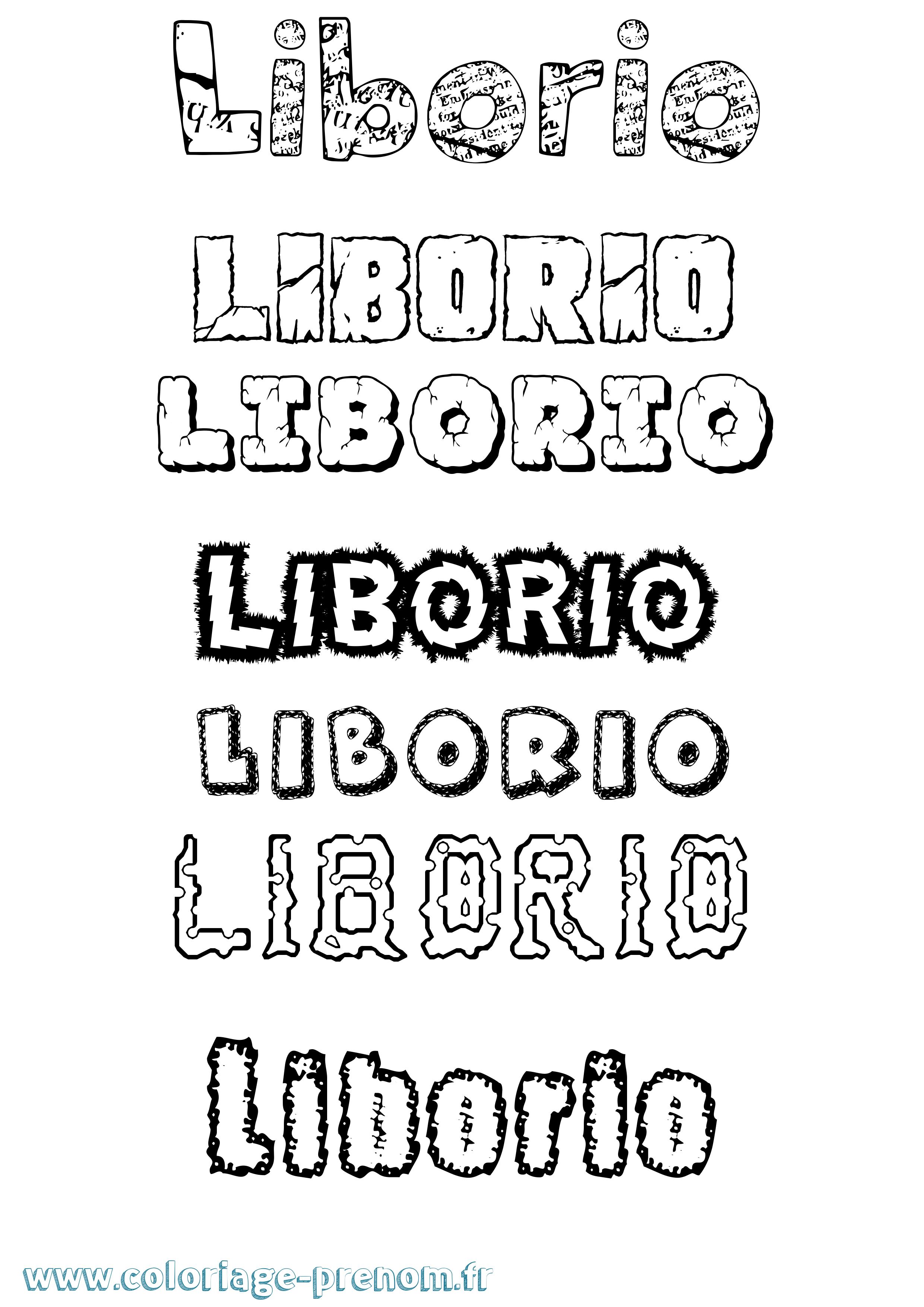 Coloriage prénom Liborio Destructuré