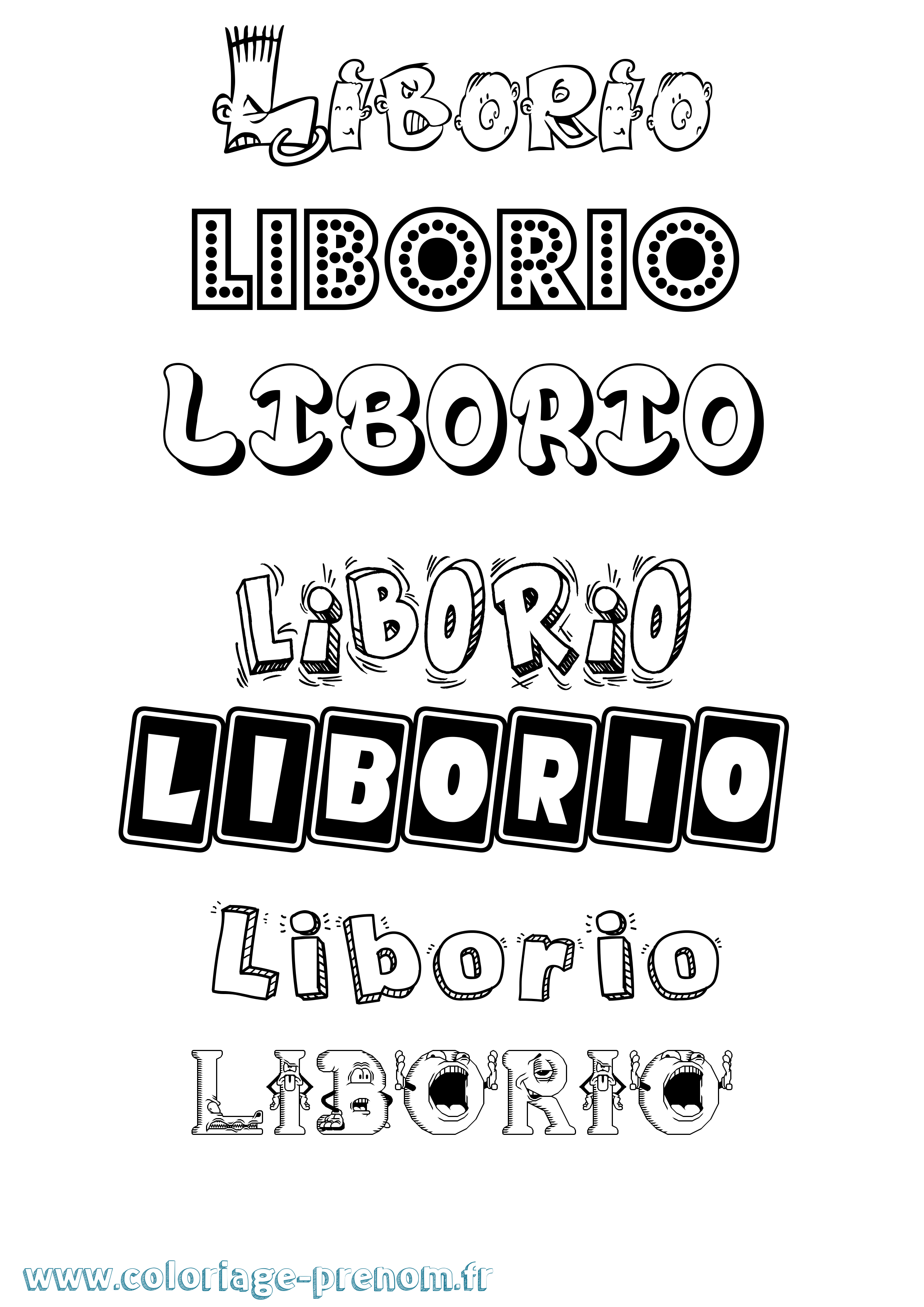 Coloriage prénom Liborio Fun