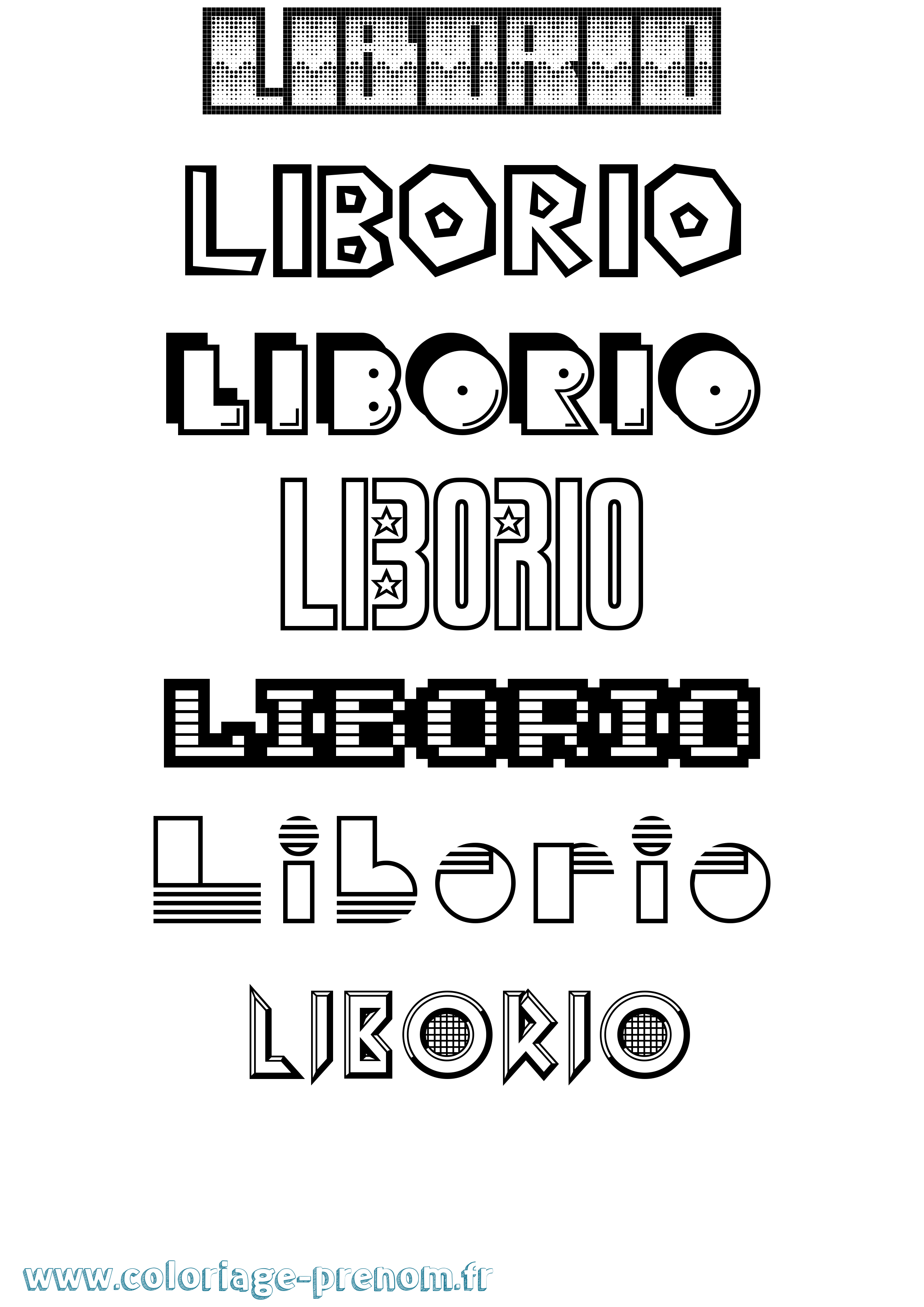 Coloriage prénom Liborio Jeux Vidéos