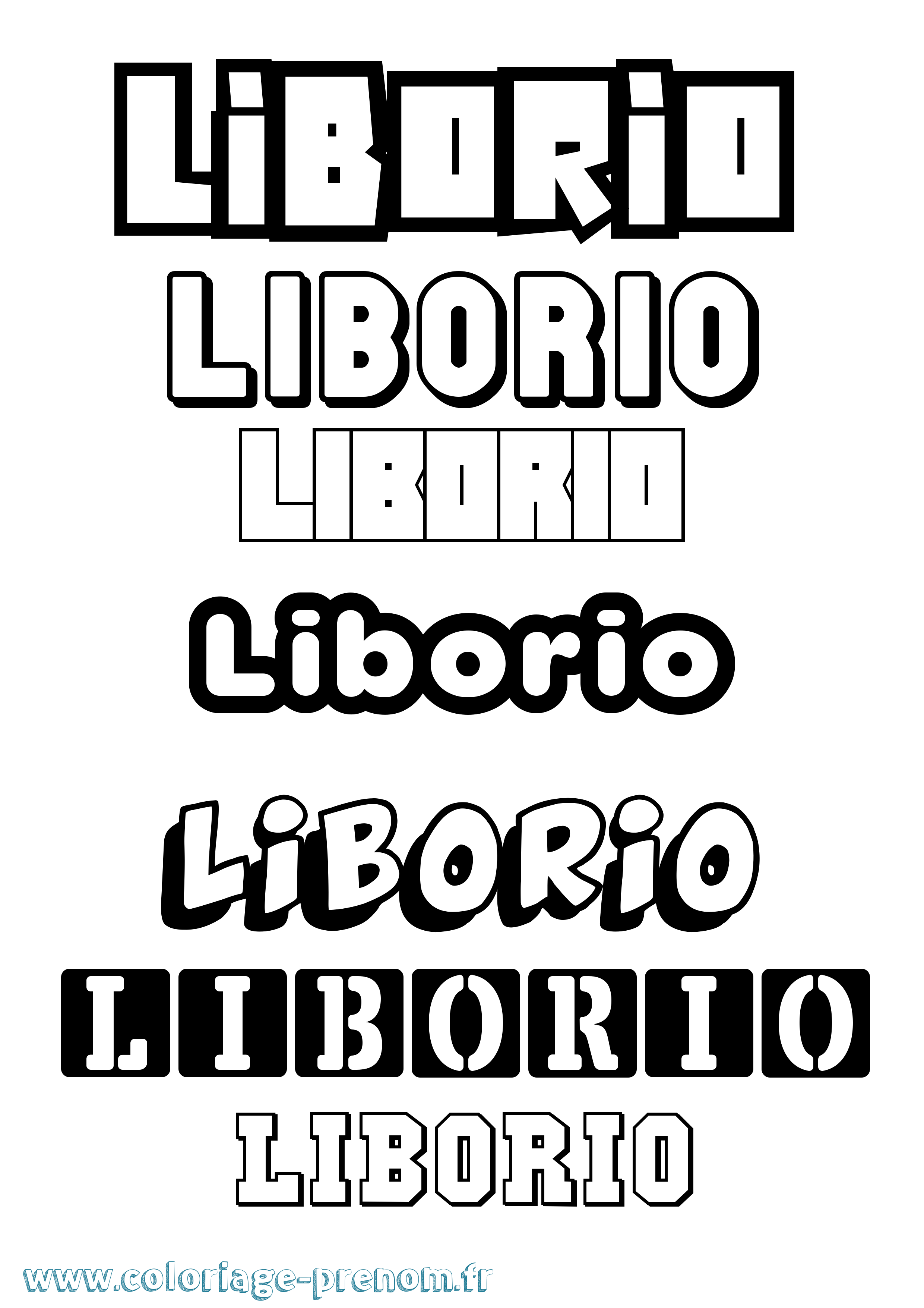 Coloriage prénom Liborio Simple