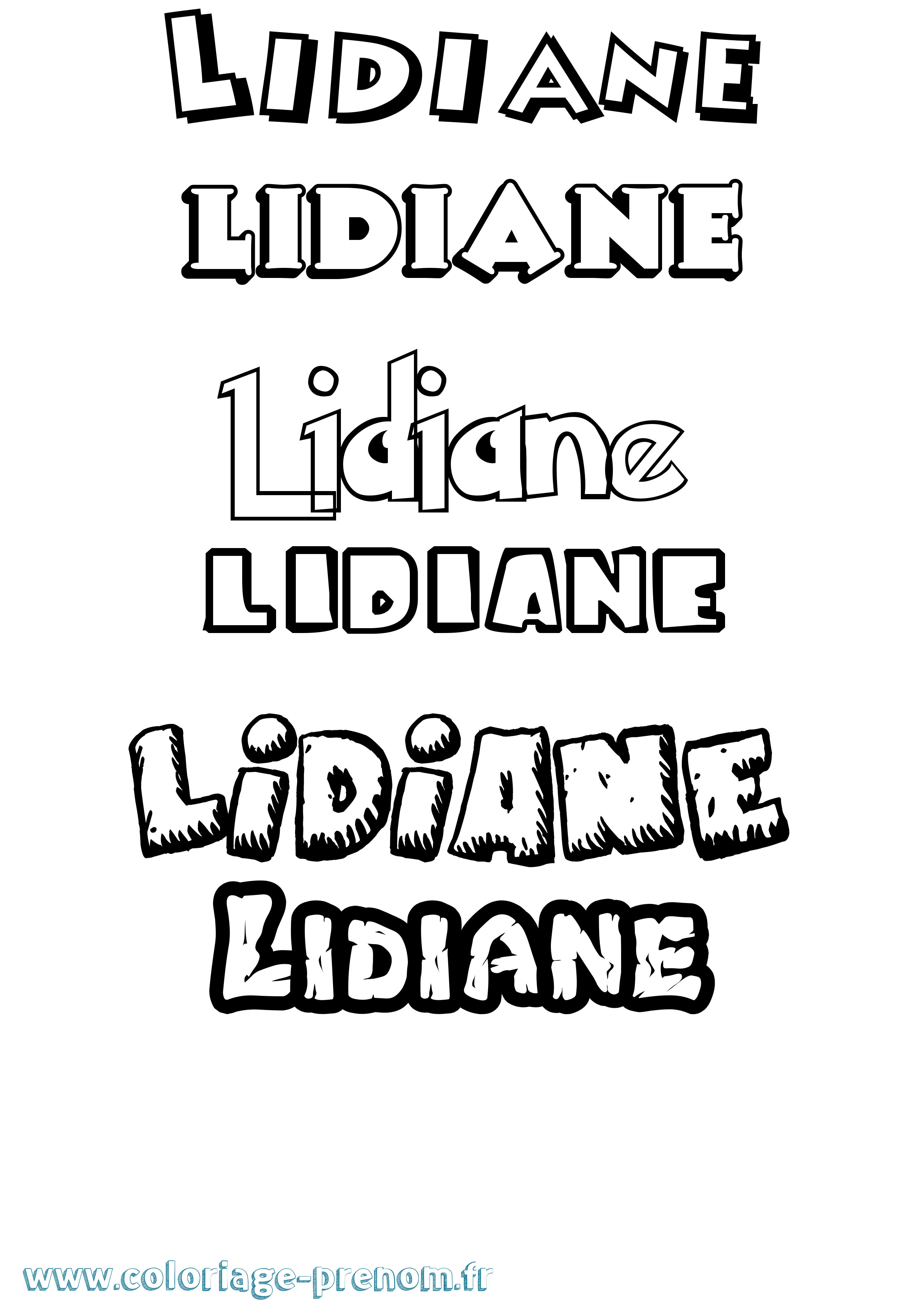 Coloriage prénom Lidiane Dessin Animé