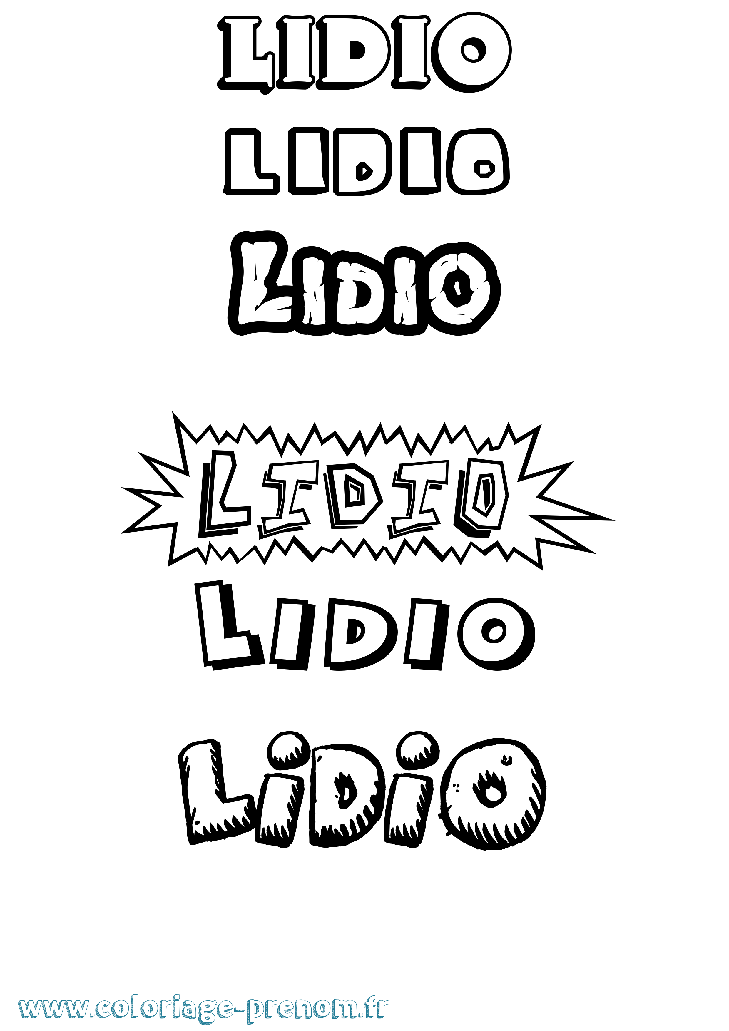 Coloriage prénom Lidio Dessin Animé