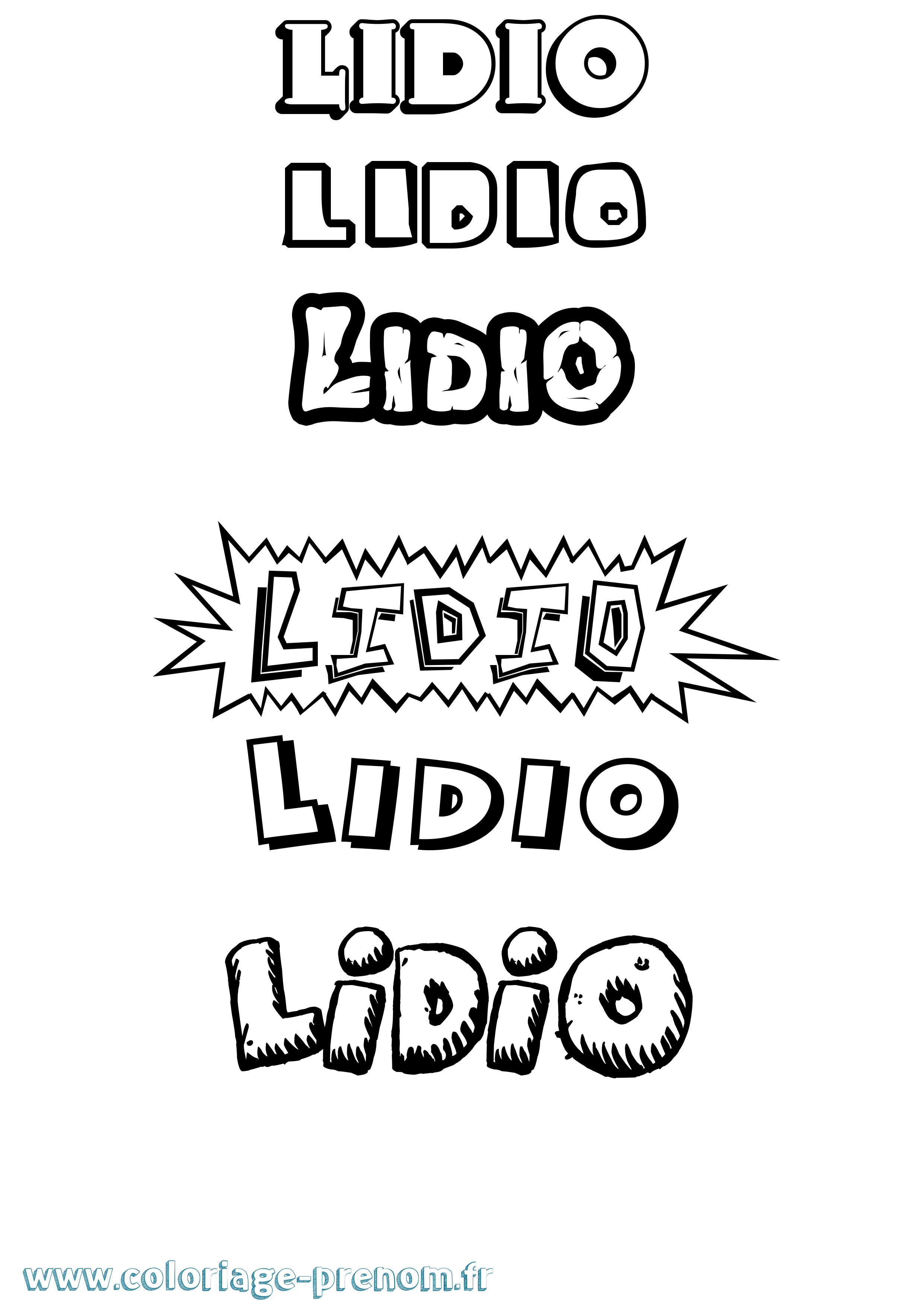Coloriage Lidio Dessin Animé Coloriage prénom Lidio Dessin Animé