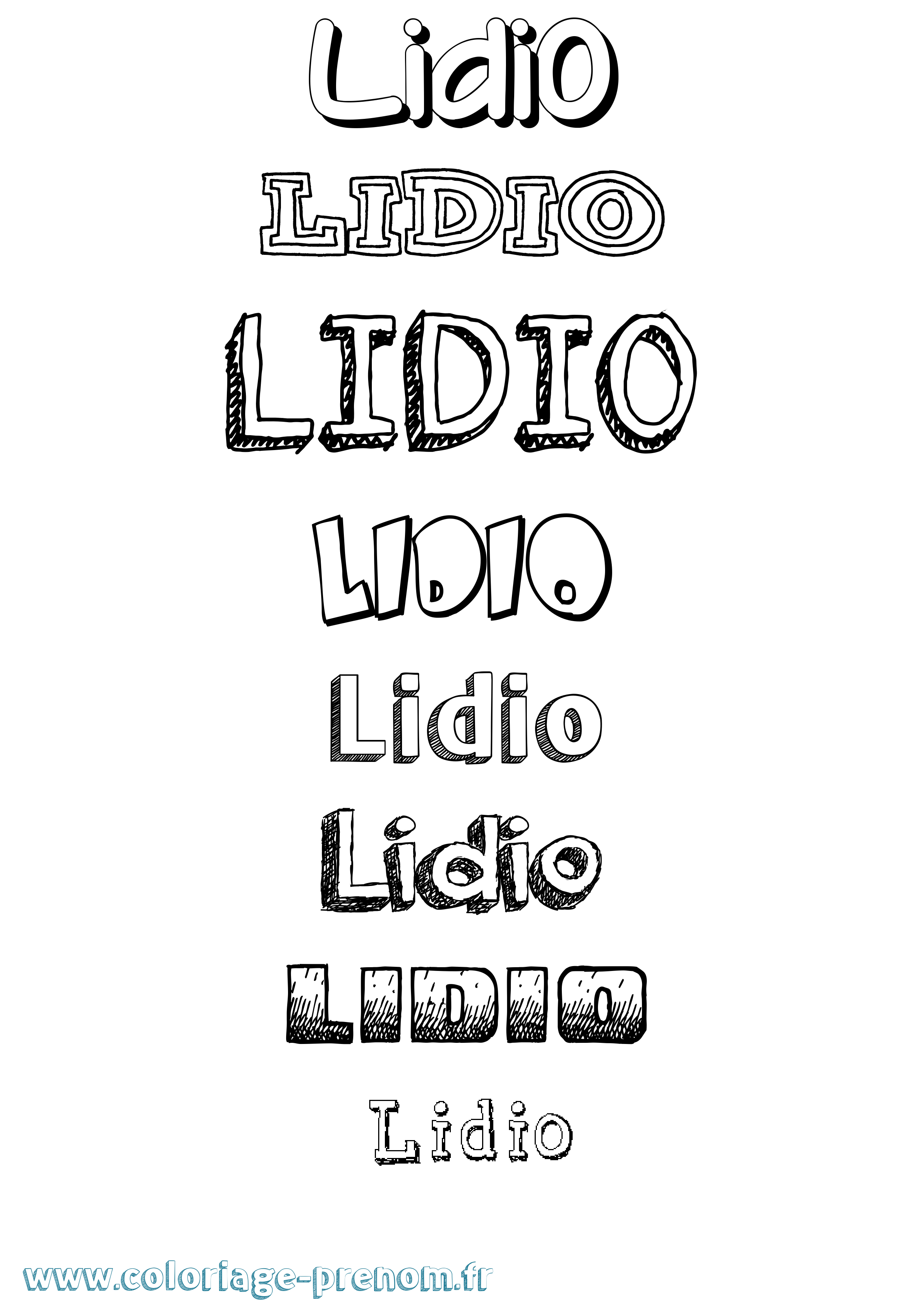 Coloriage Lidio Dessiné Coloriage prénom Lidio Dessiné