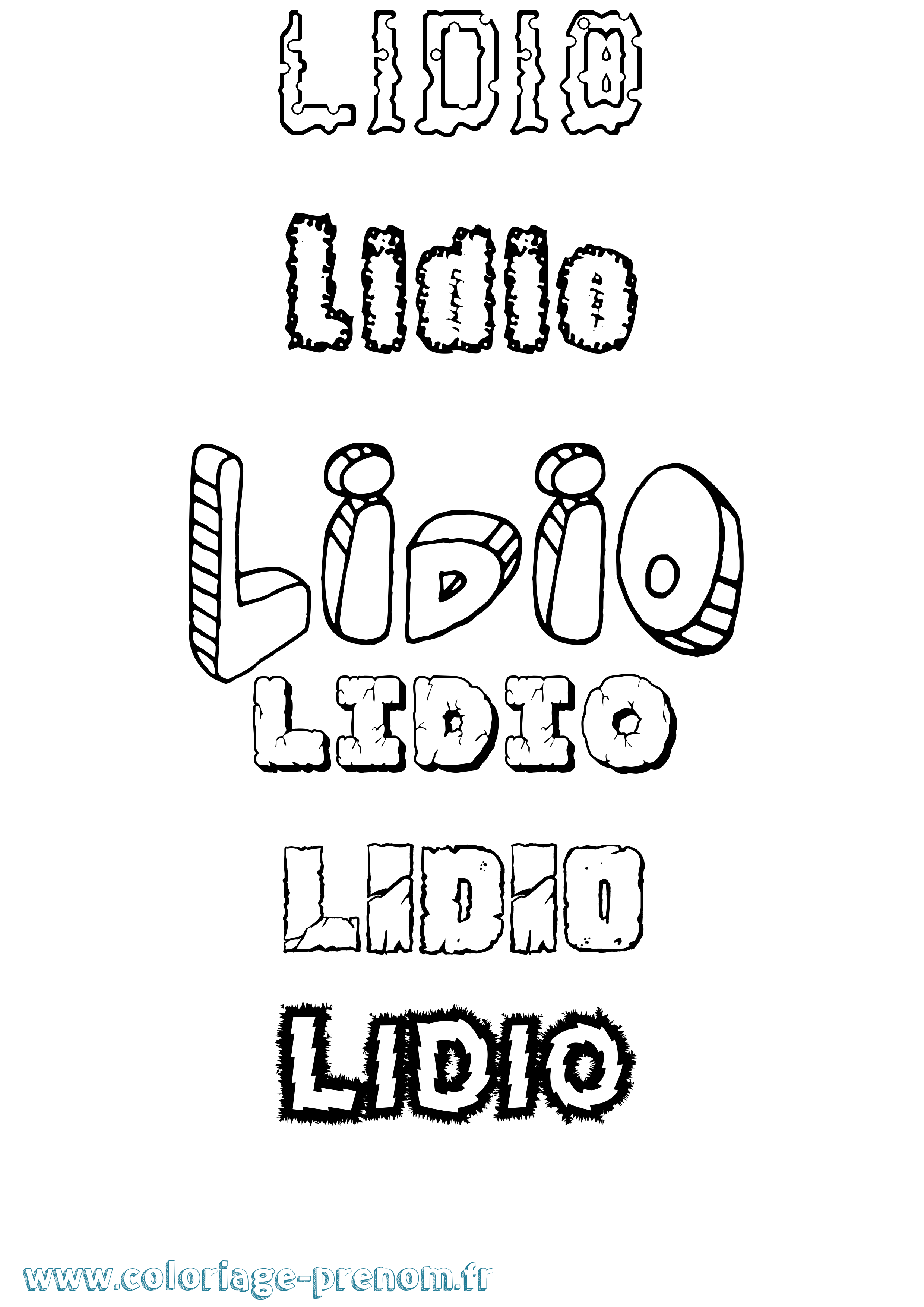 Coloriage prénom Lidio Destructuré