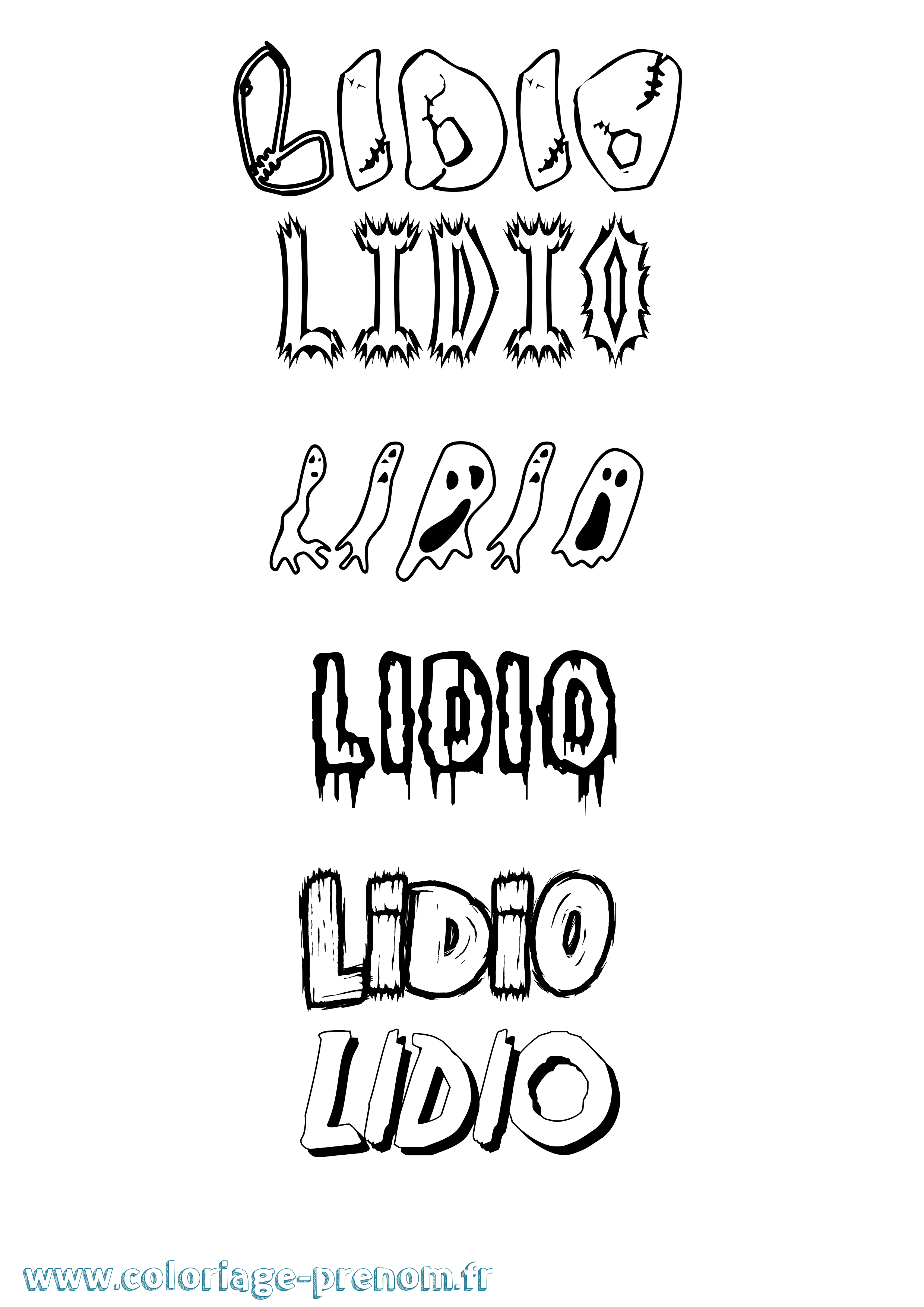 Coloriage prénom Lidio Frisson