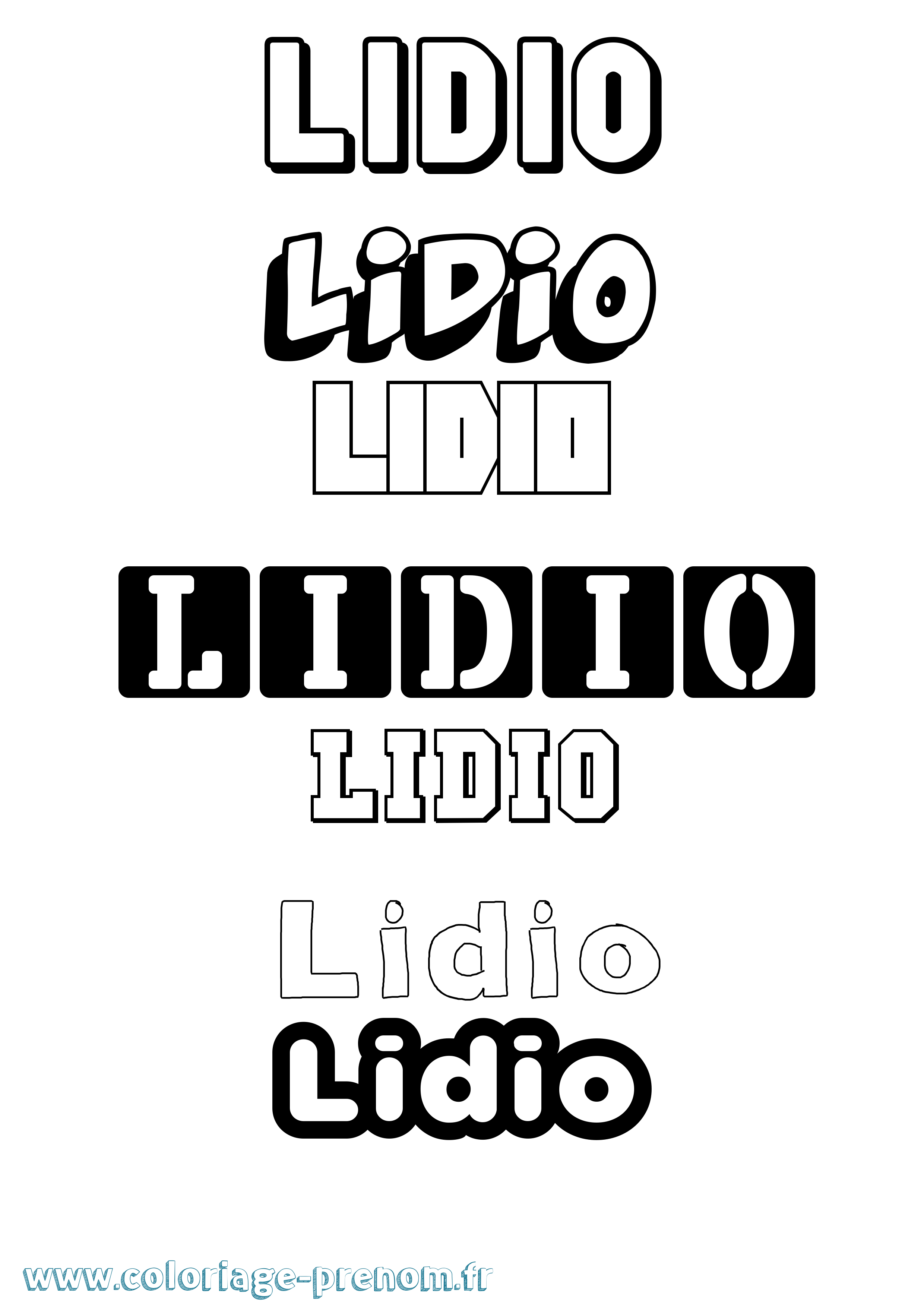 Coloriage prénom Lidio Simple