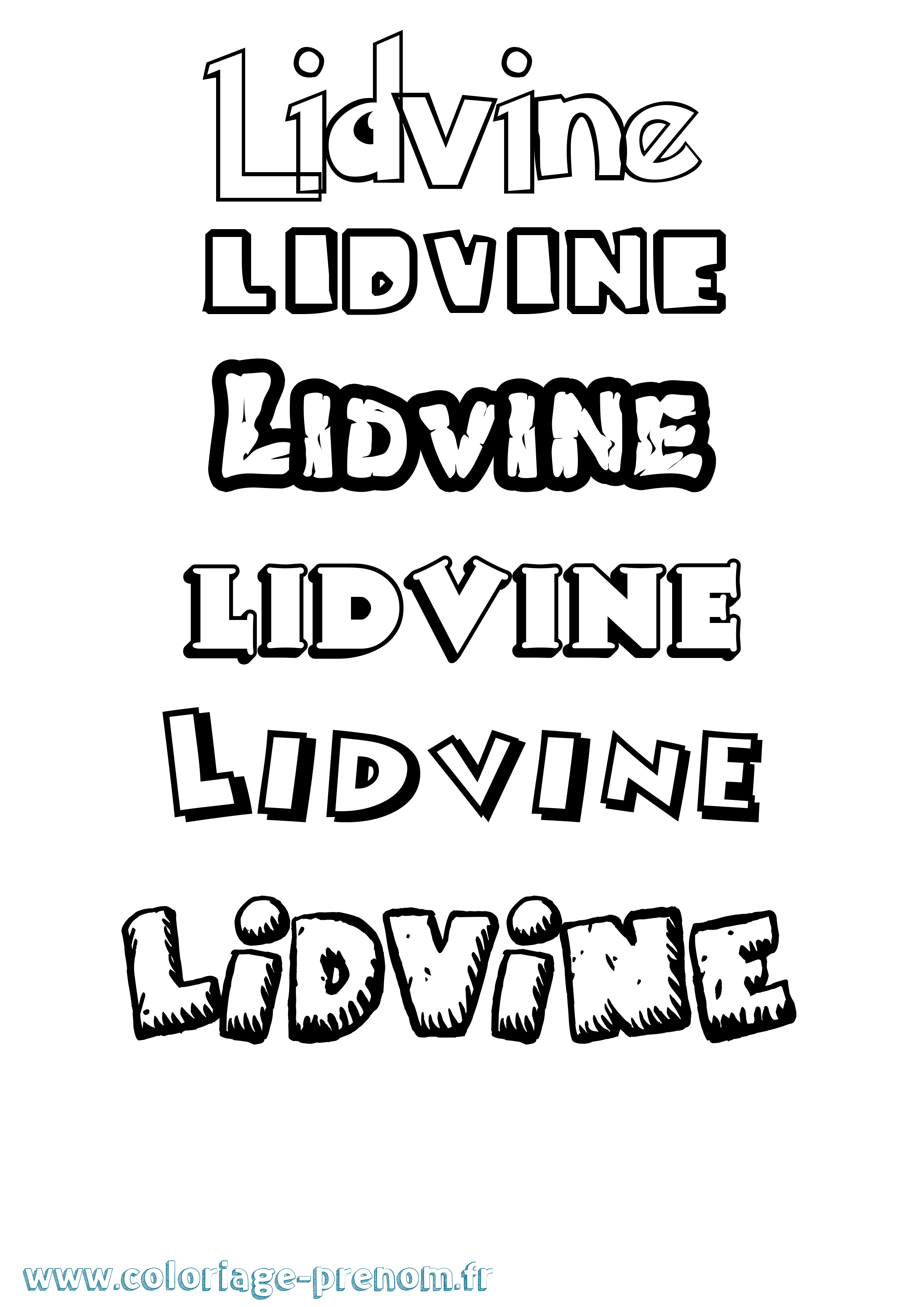 Coloriage prénom Lidvine Dessin Animé
