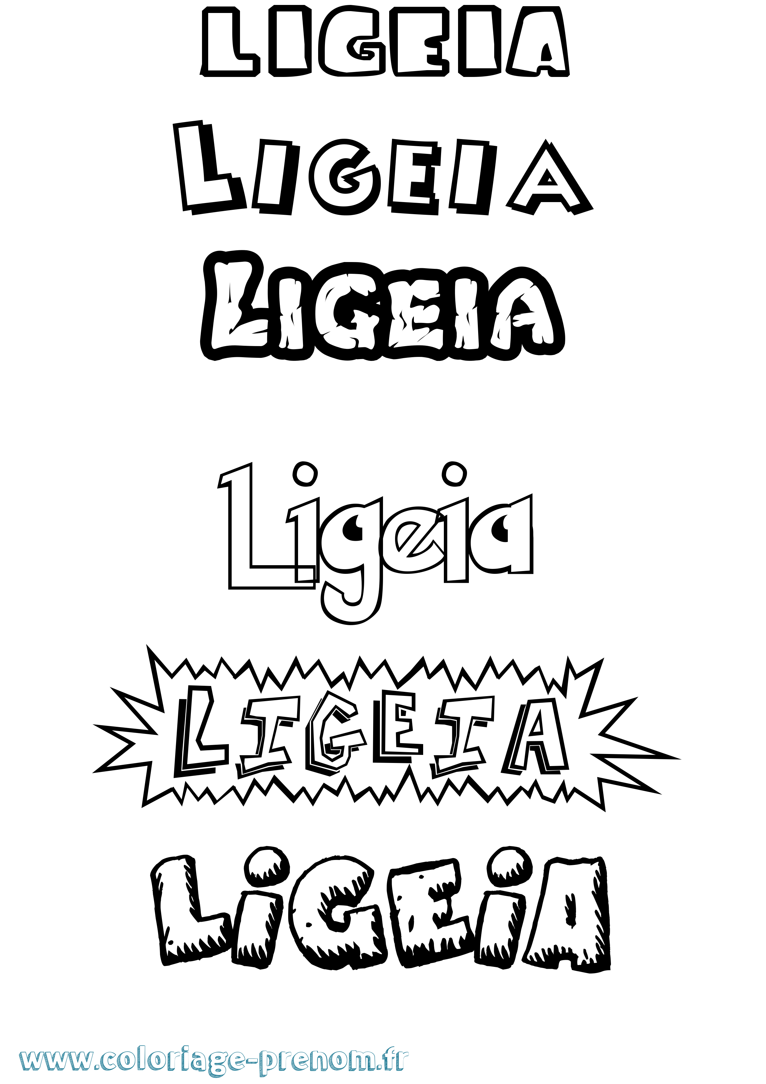Coloriage Ligeia Dessin Animé Coloriage prénom Ligeia Dessin Animé