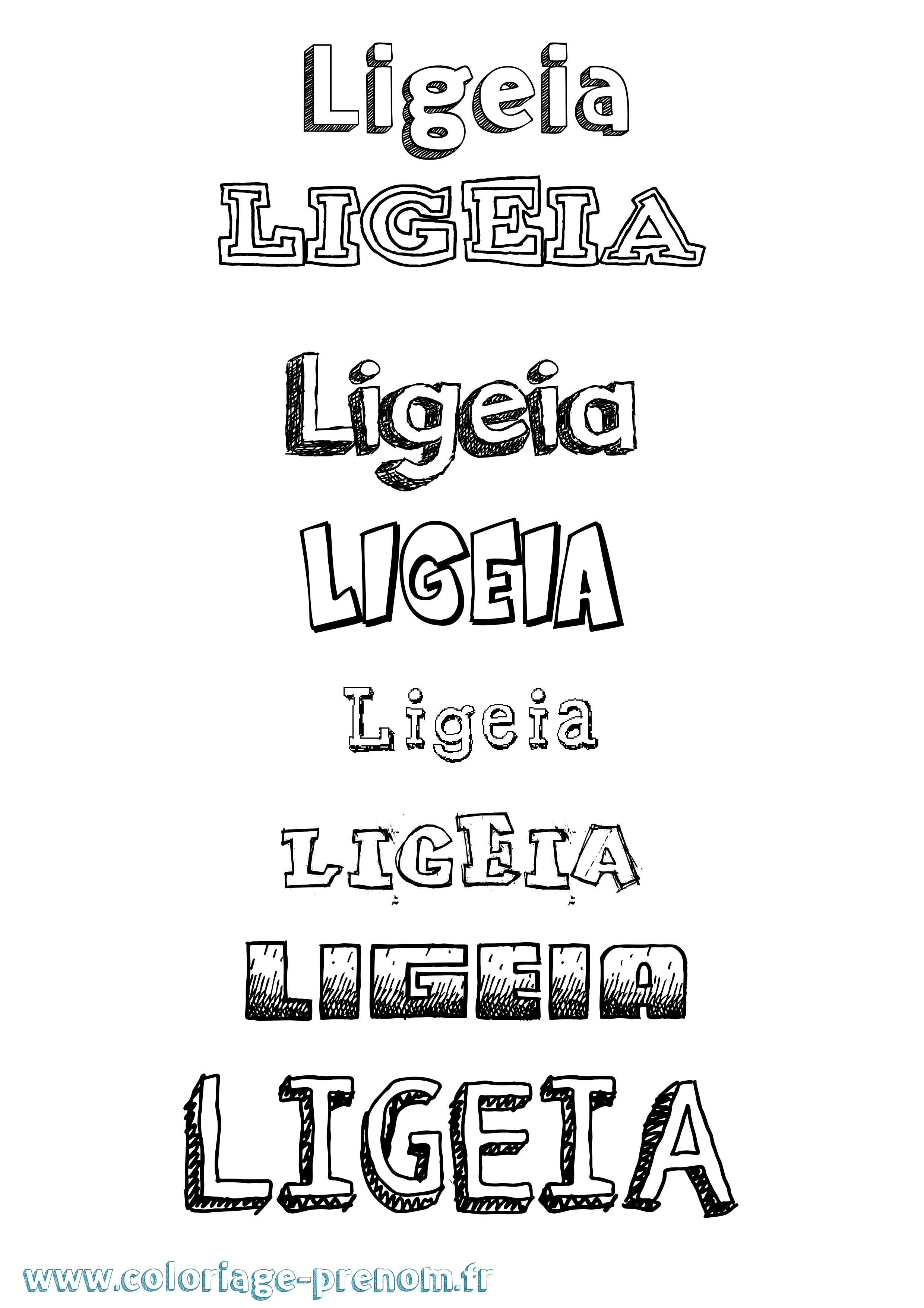Coloriage prénom Ligeia Dessiné