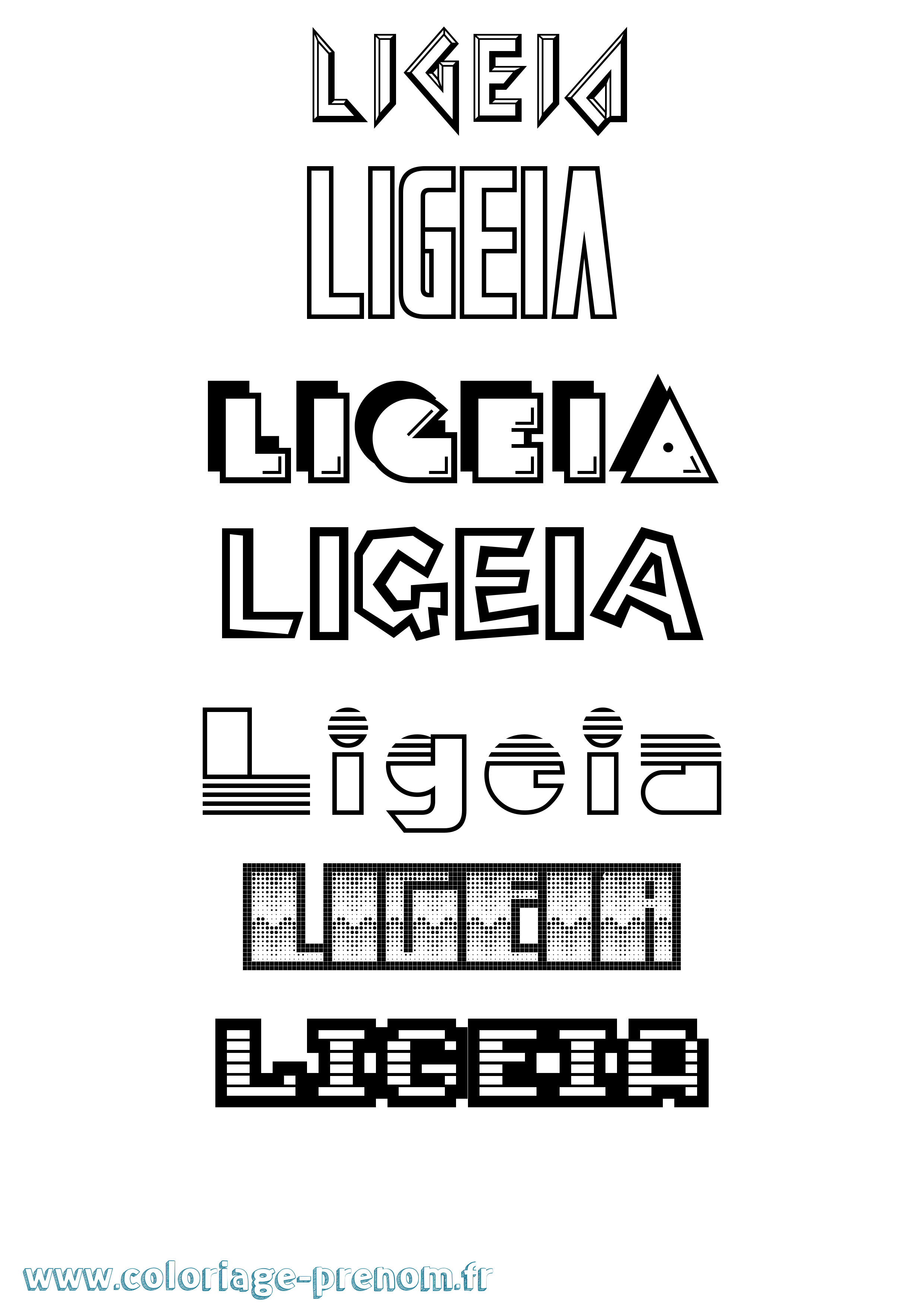 Coloriage Ligeia Jeux Vidéos Coloriage prénom Ligeia Jeux Vidéos