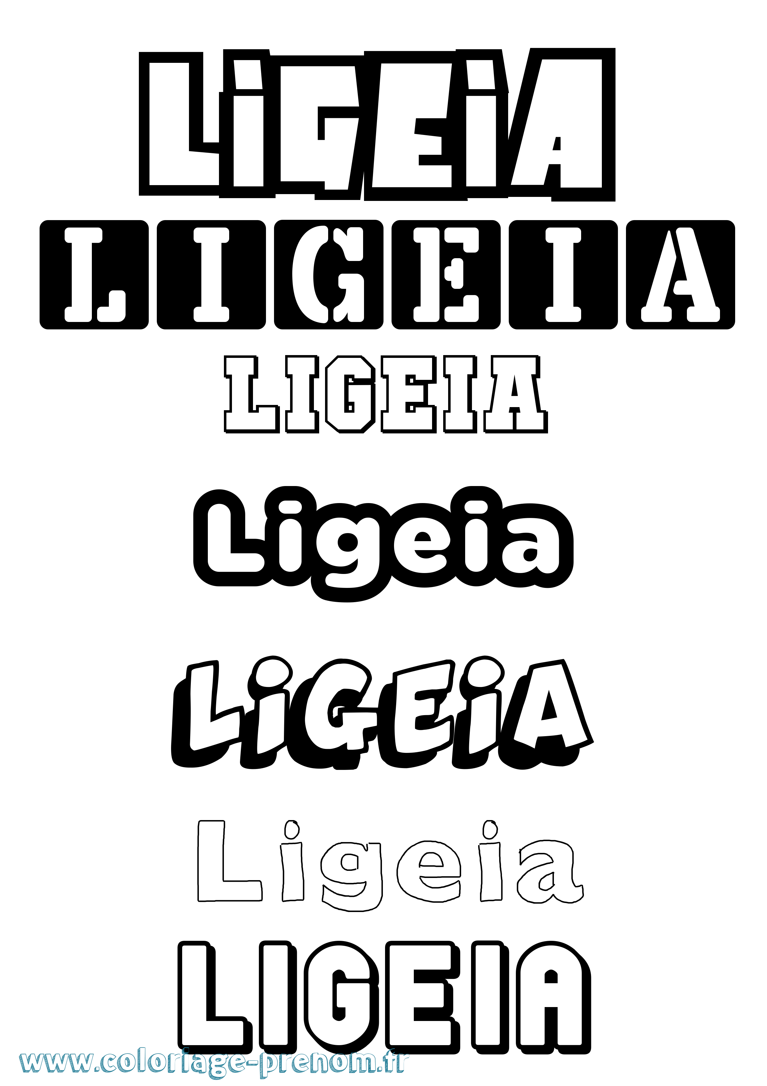Coloriage prénom Ligeia Simple
