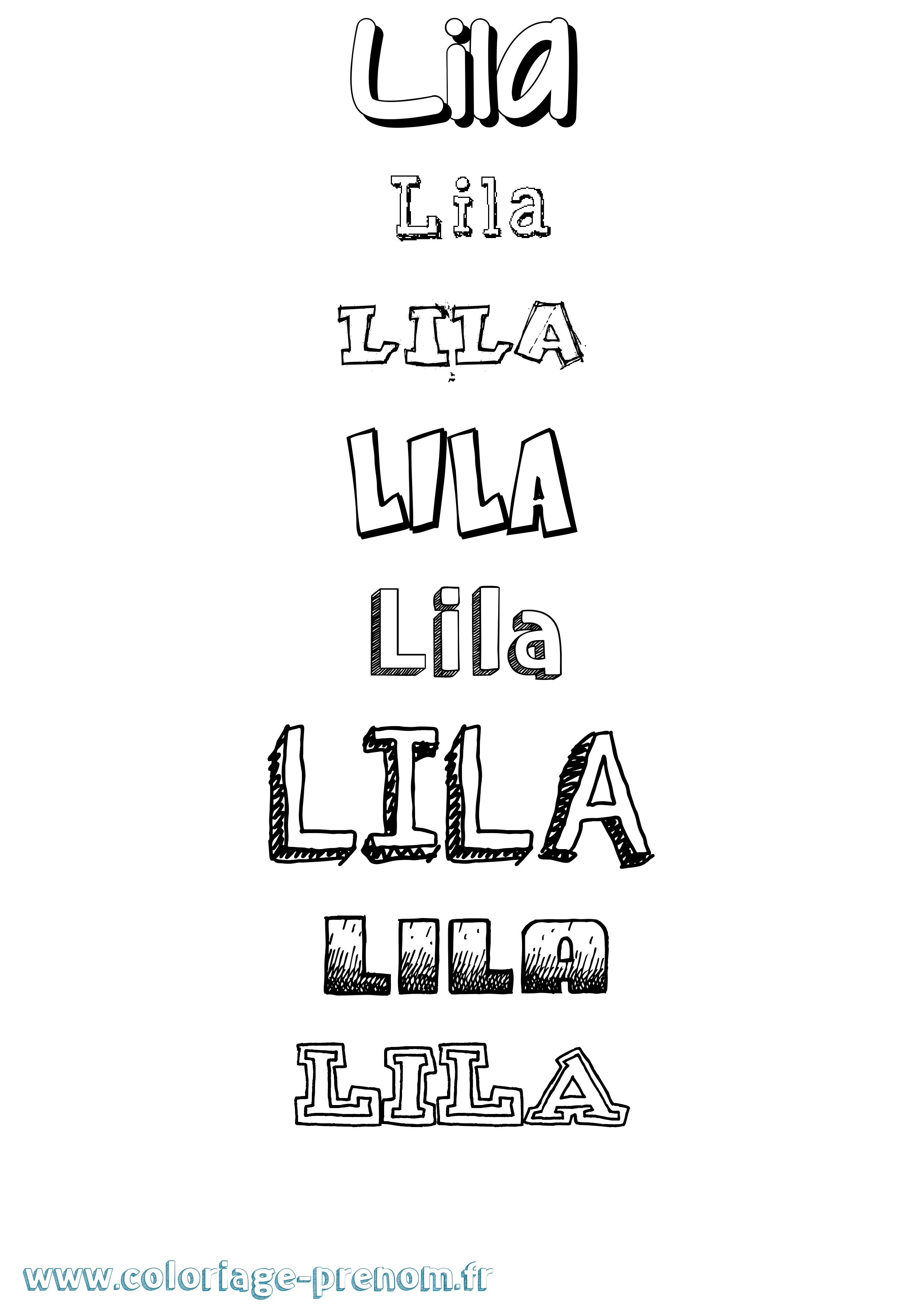 Coloriage prénom Lila