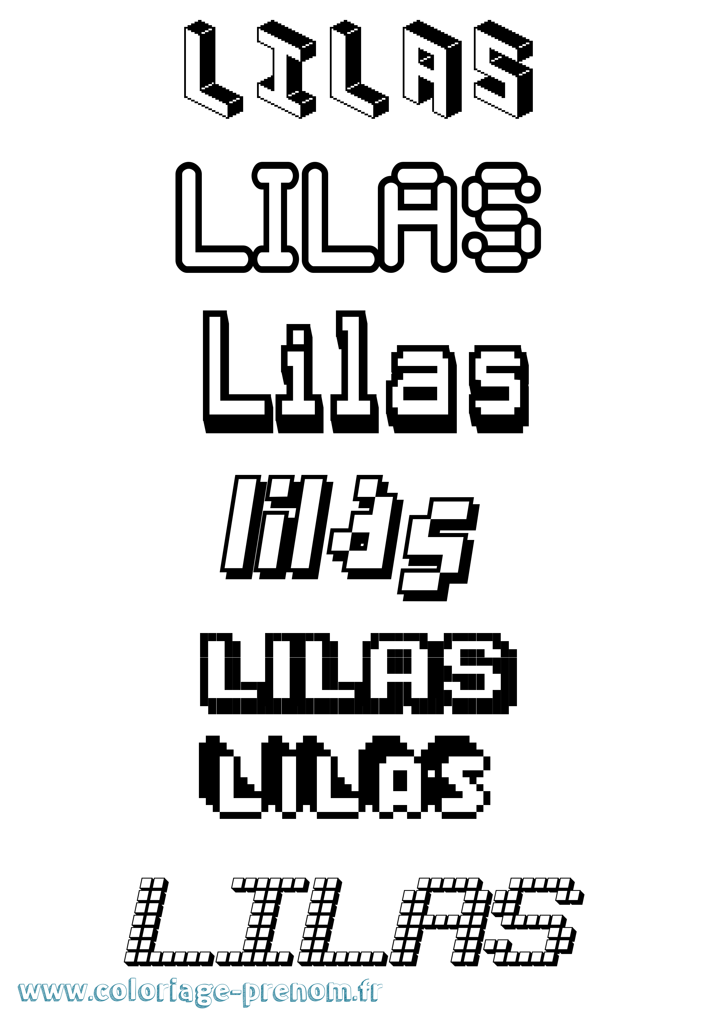 Coloriage prénom Lilas