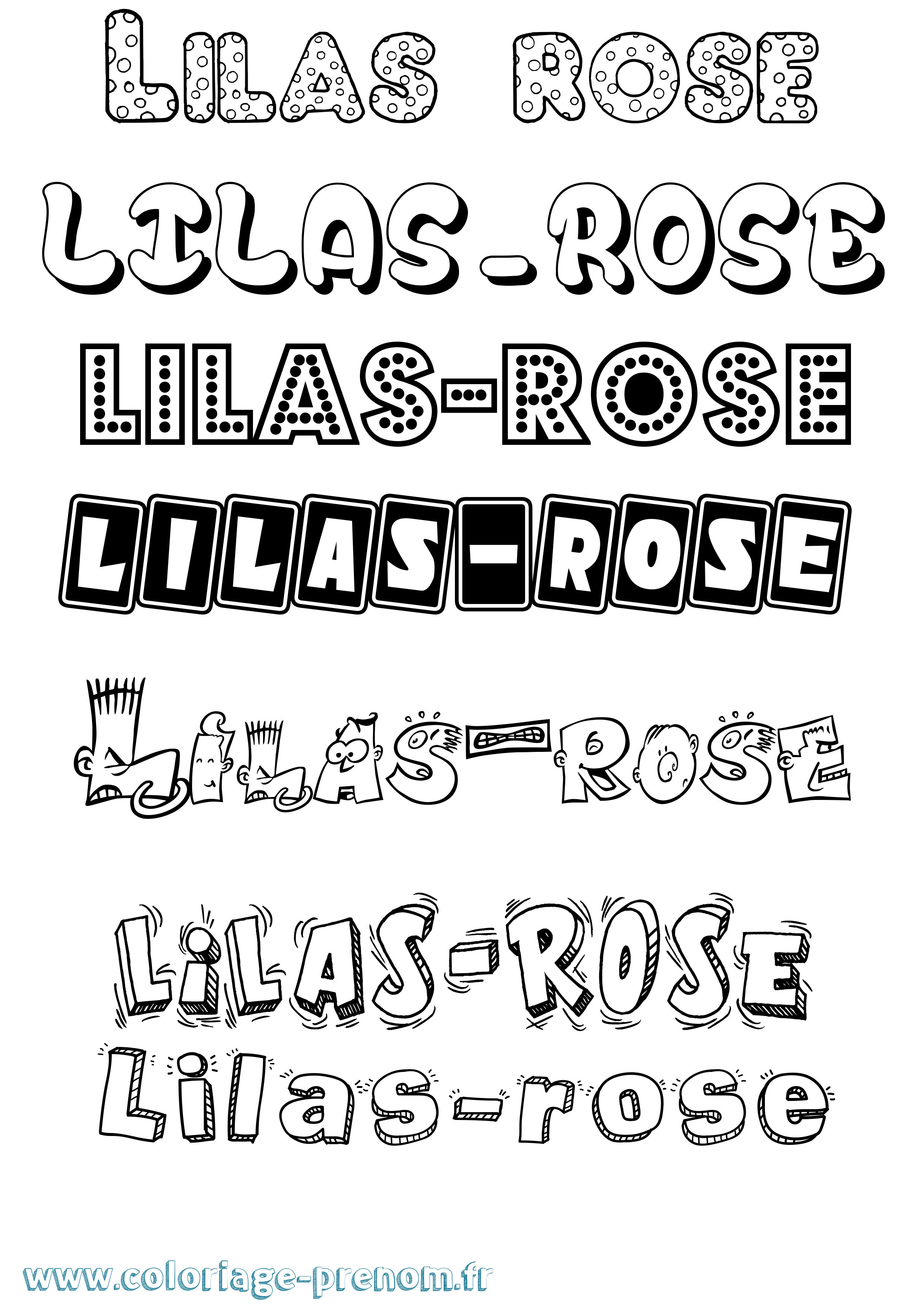 Coloriage Lilas-Rose Fun Coloriage prénom Lilas-Rose Fun