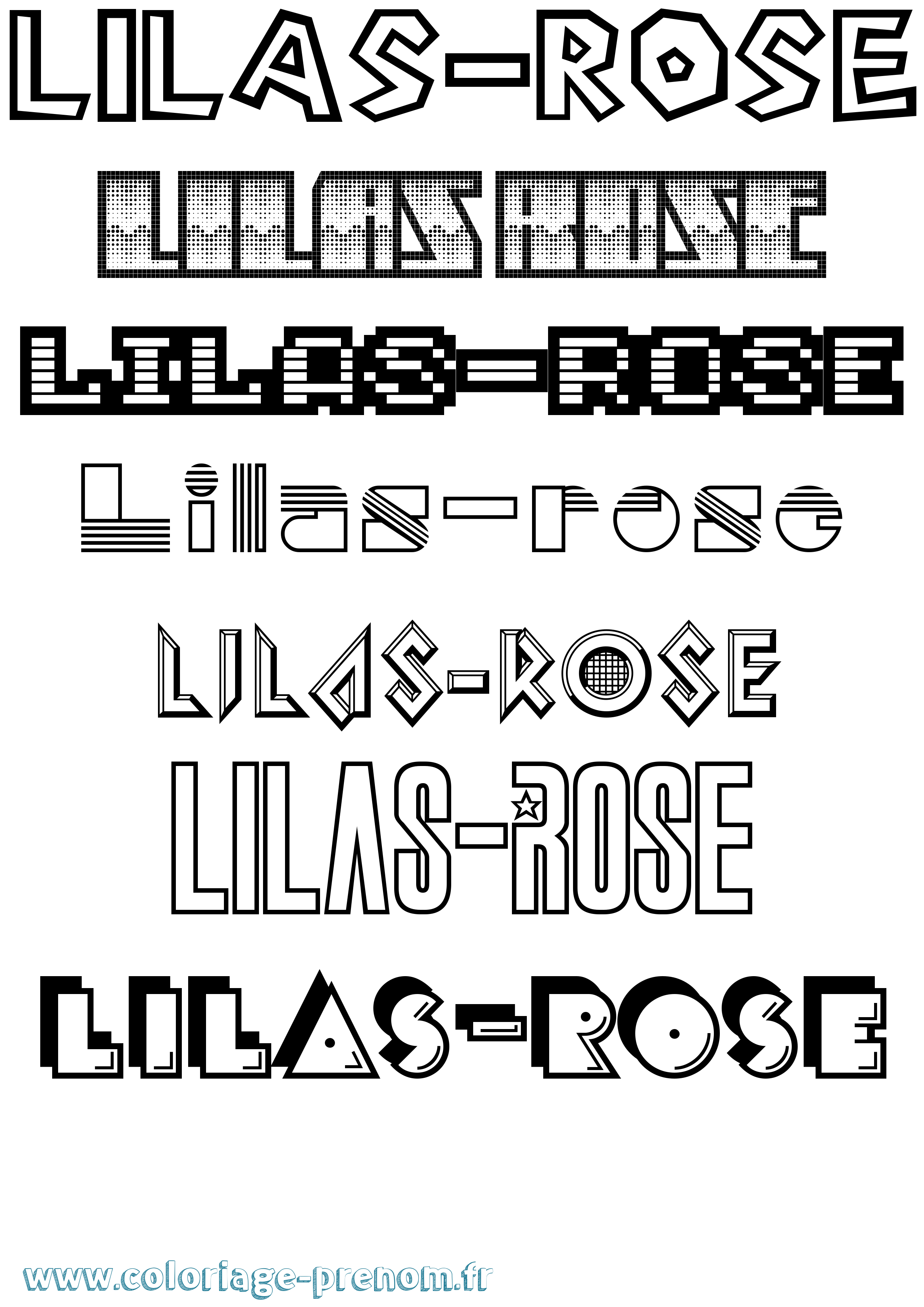 Coloriage prénom Lilas-Rose Jeux Vidéos