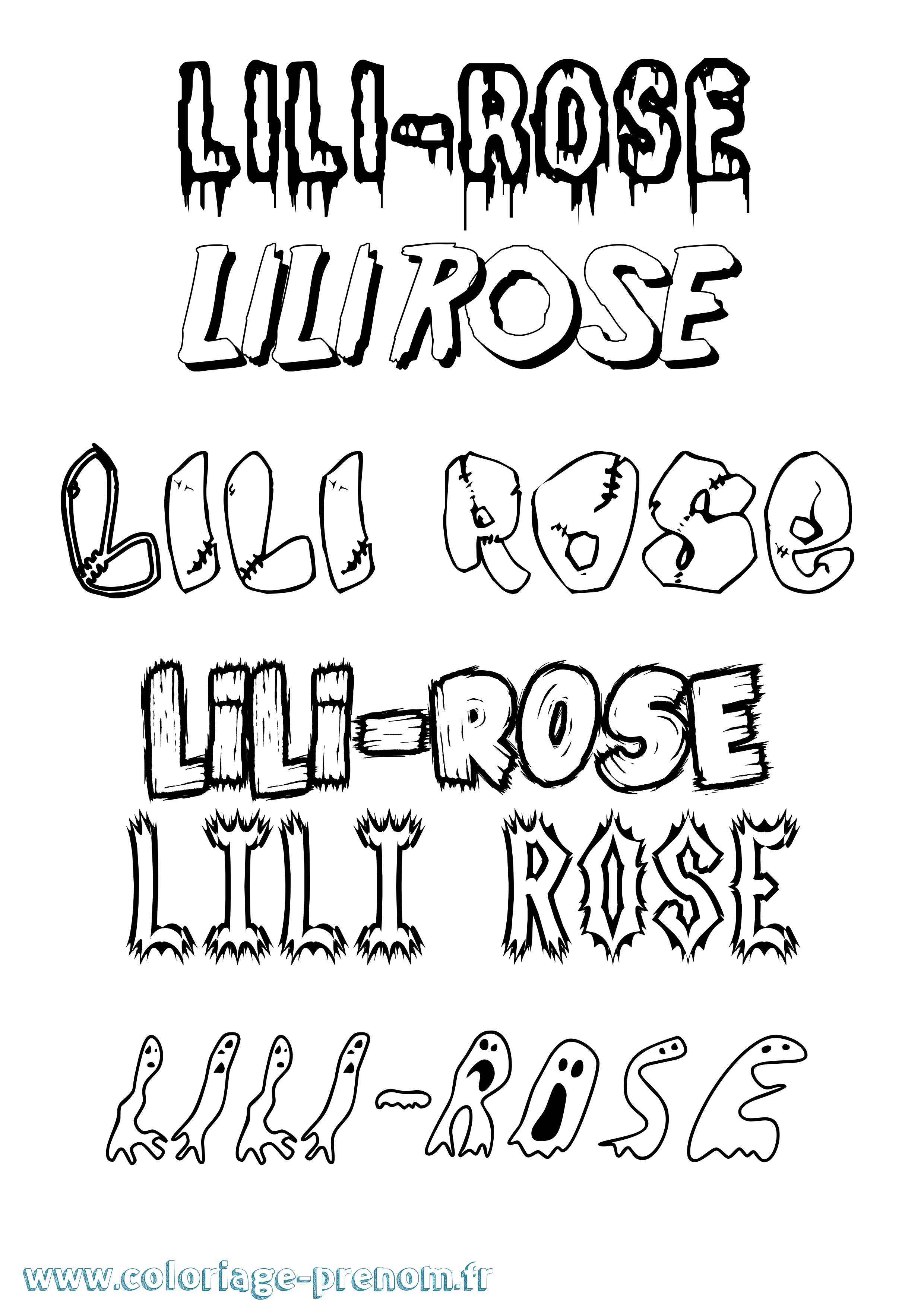 Coloriage prénom Lili-Rose Frisson