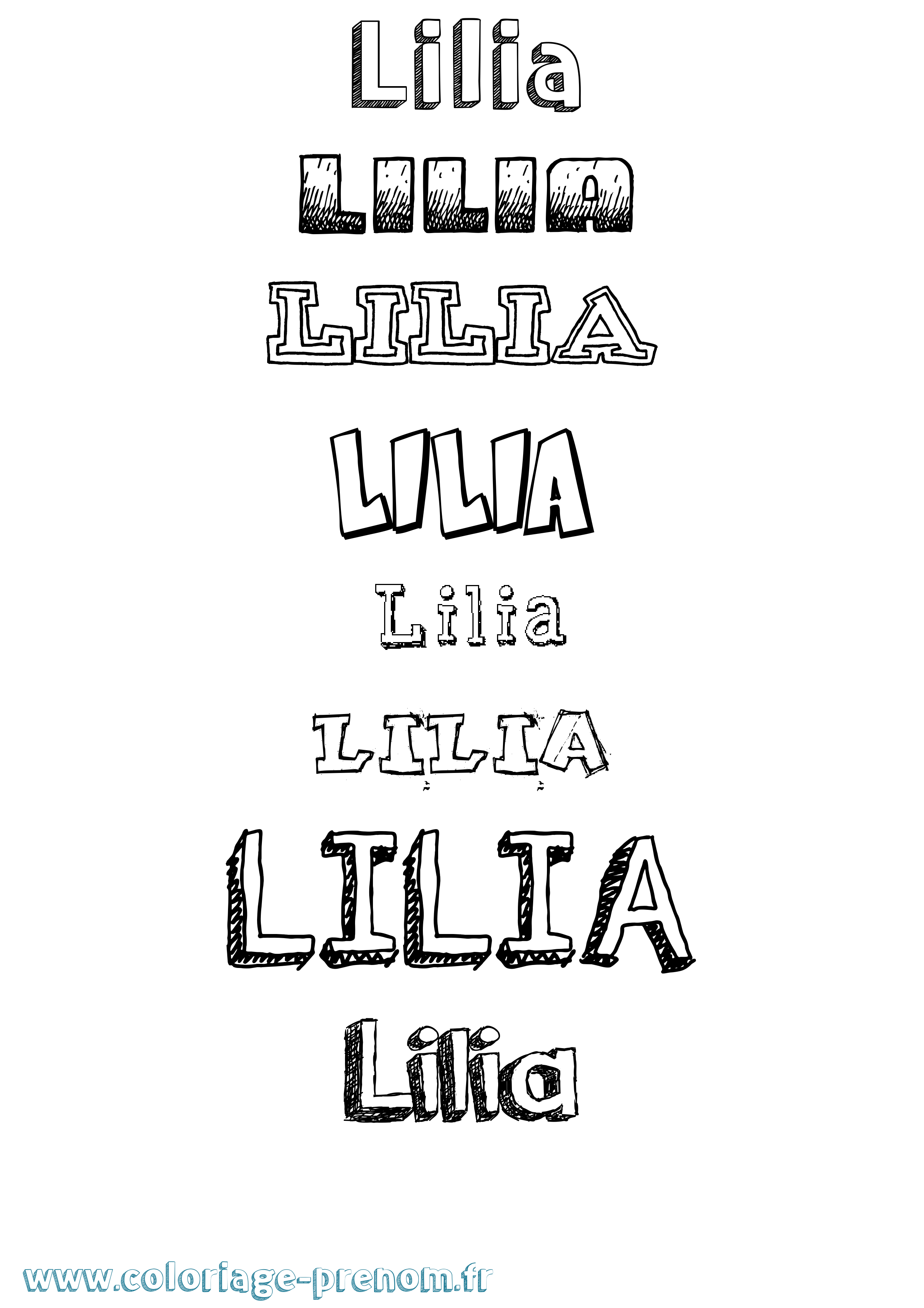Coloriage Lilia Coloriage prénom Lilia
