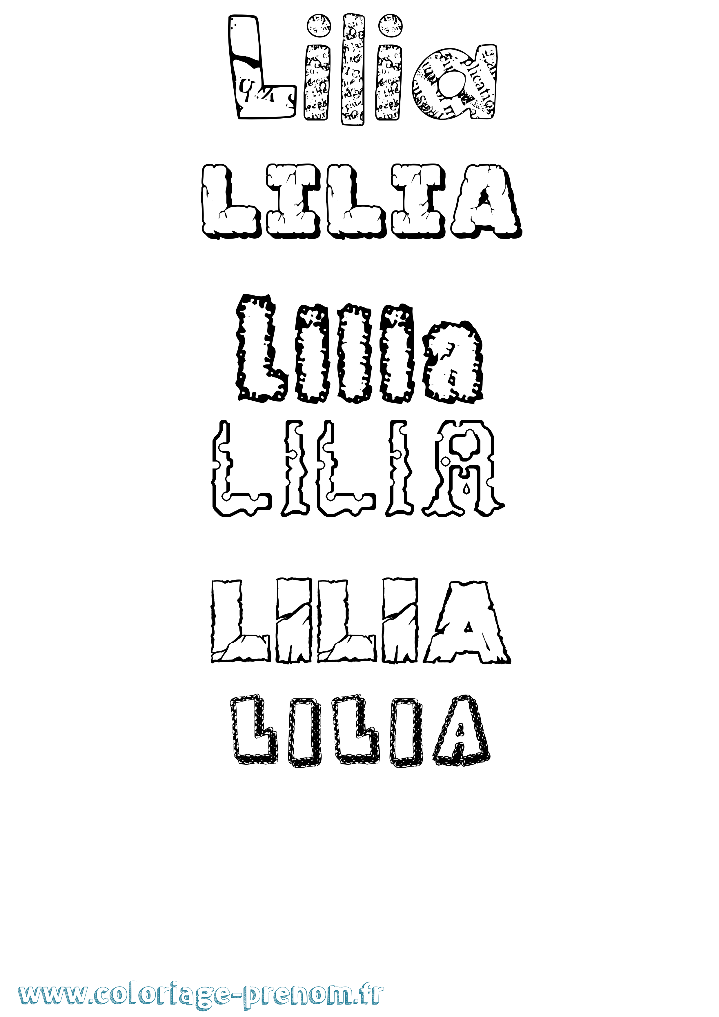 Coloriage Lilia Coloriage prénom Lilia