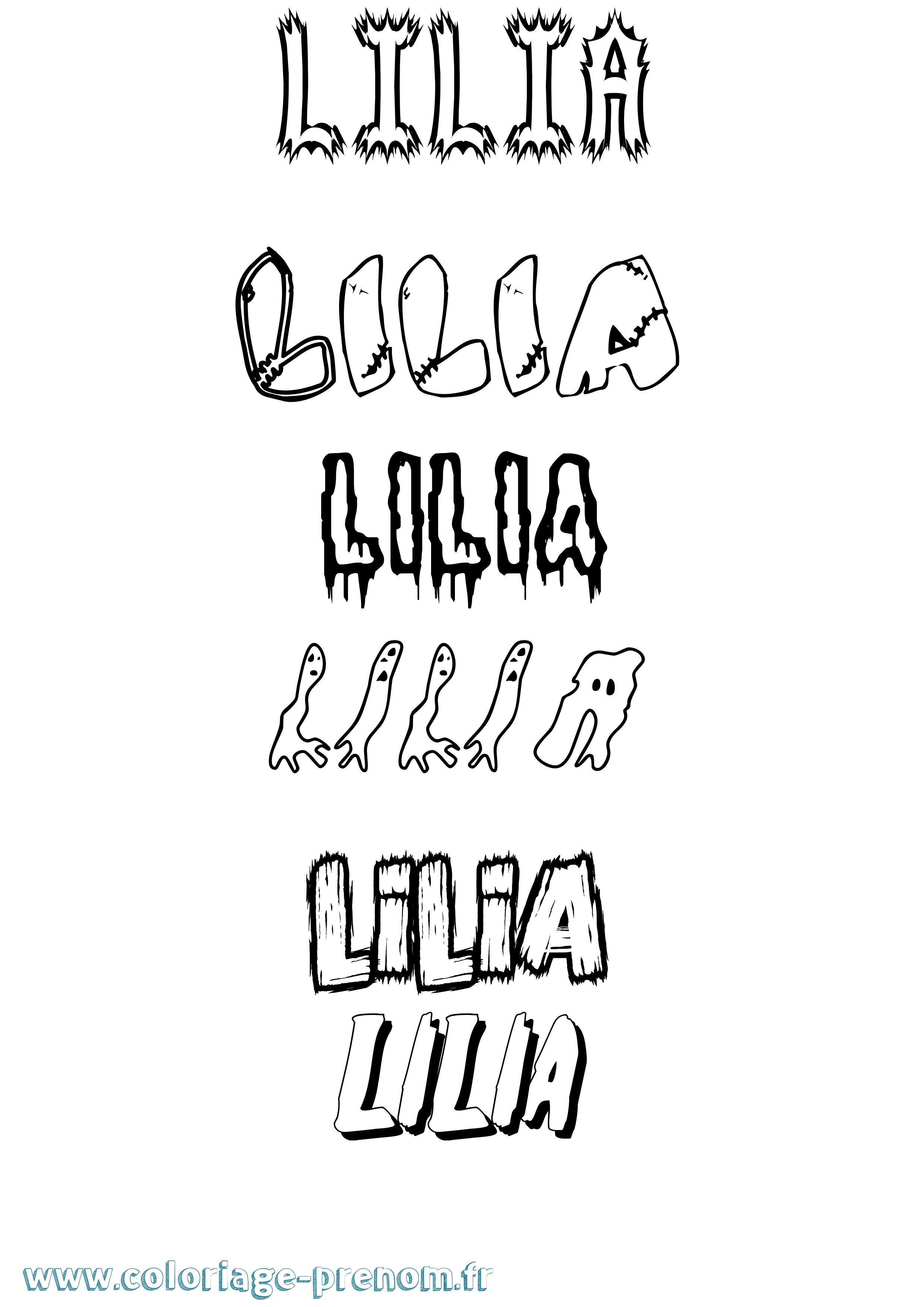 Coloriage Lilia Coloriage prénom Lilia