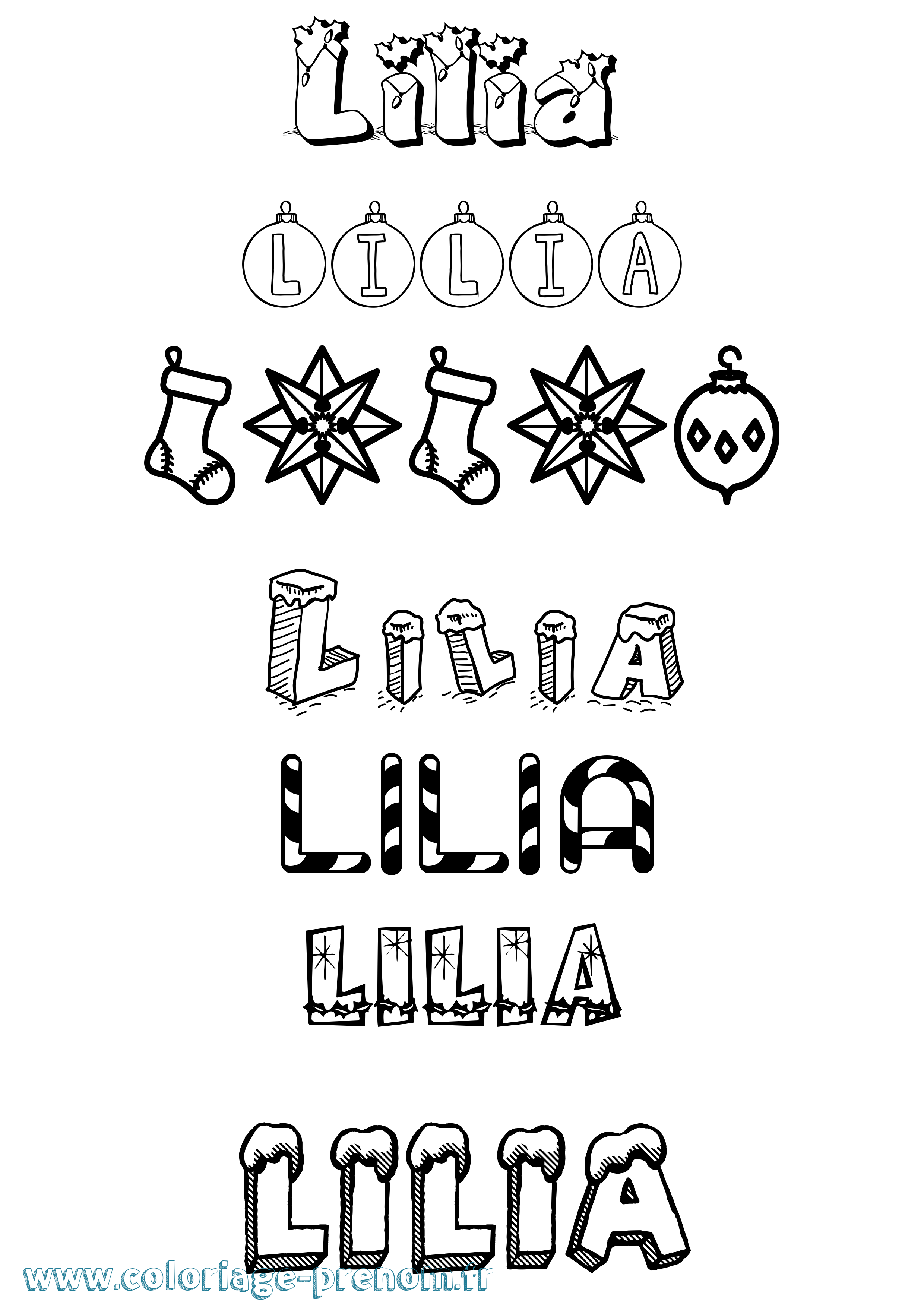Coloriage Lilia Coloriage prénom Lilia