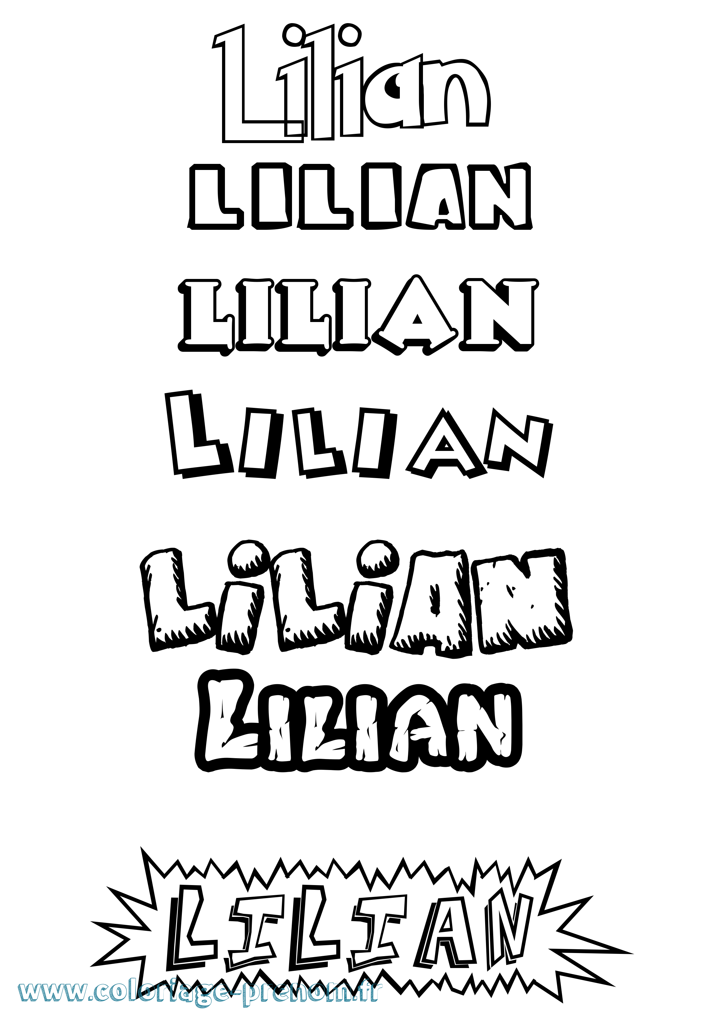 Coloriage prénom Lilian Dessin Animé